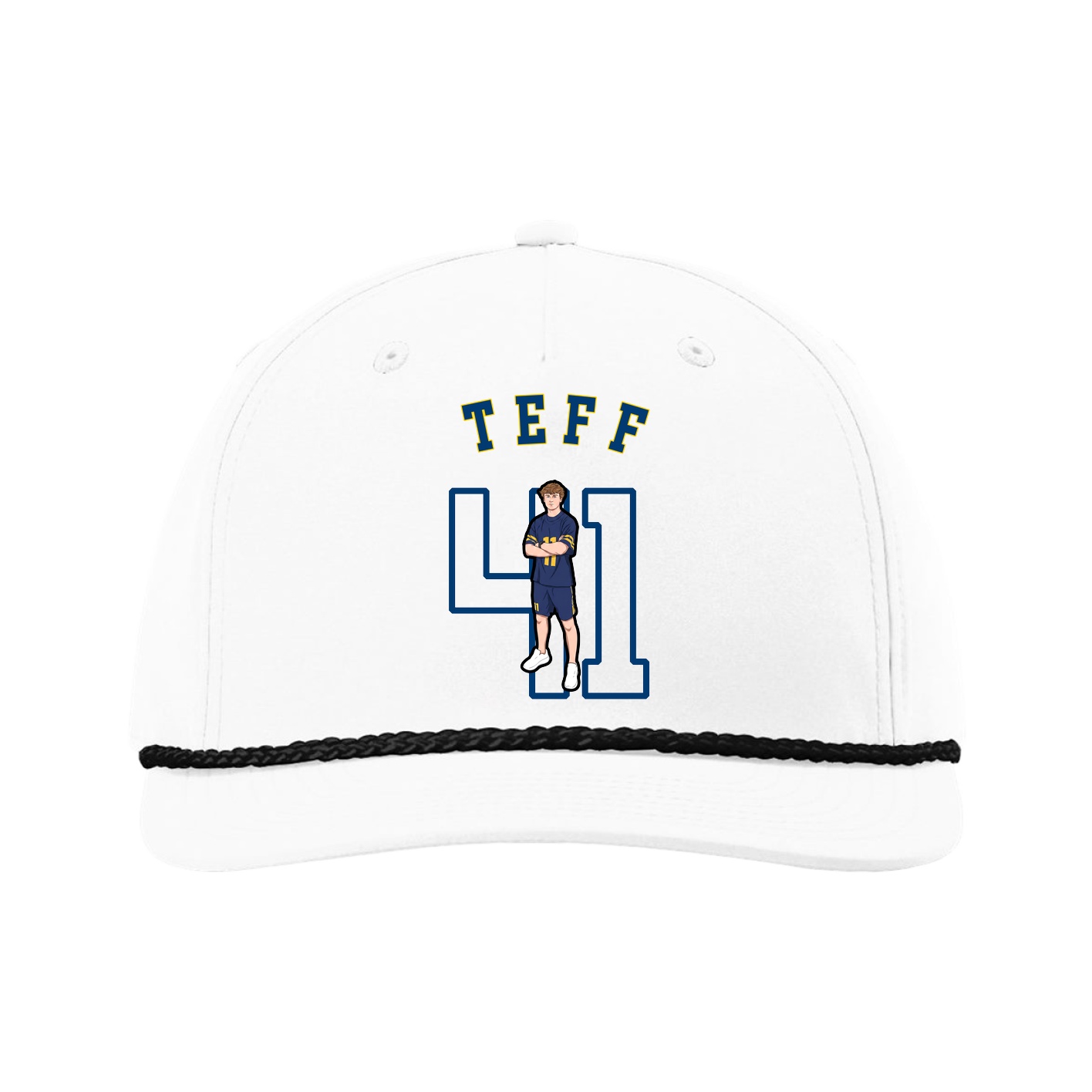 Five-Panel Classic Rope Cap — Shirsey Arch in White