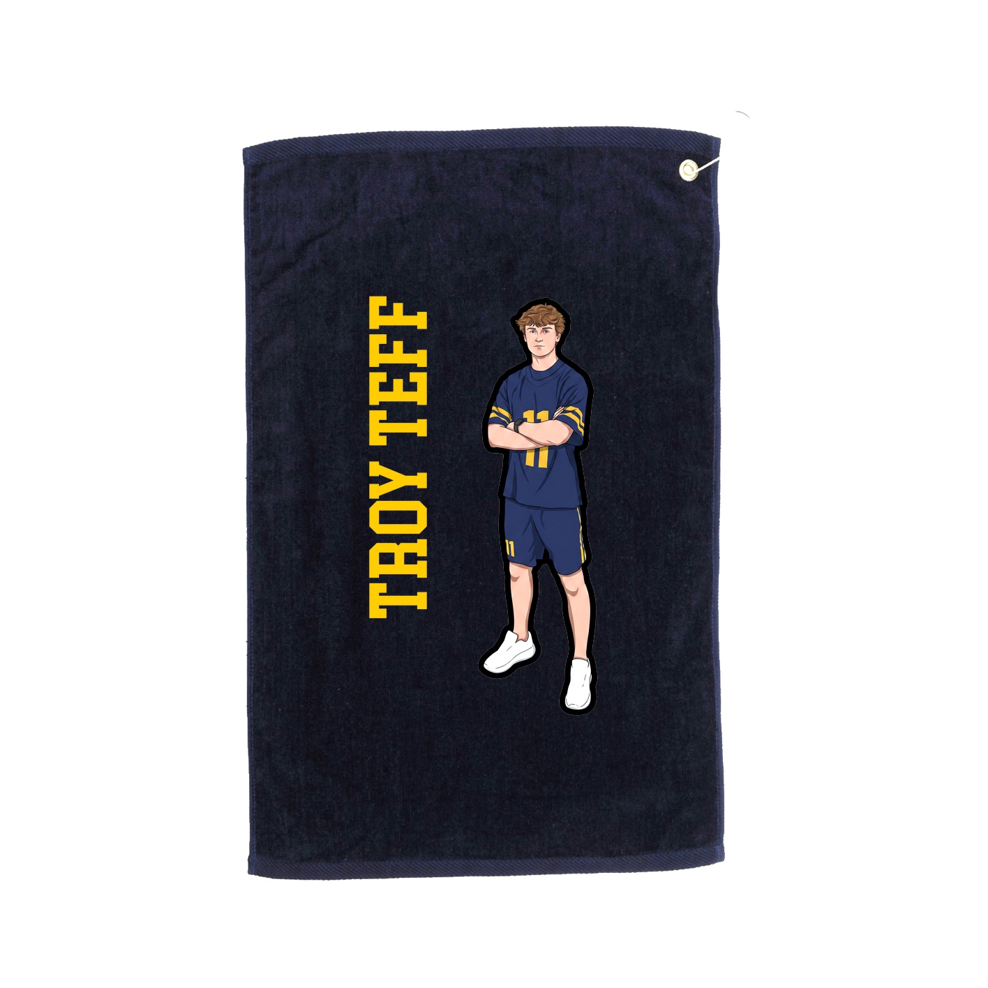 Golf Towel — Name Vertical in Navy