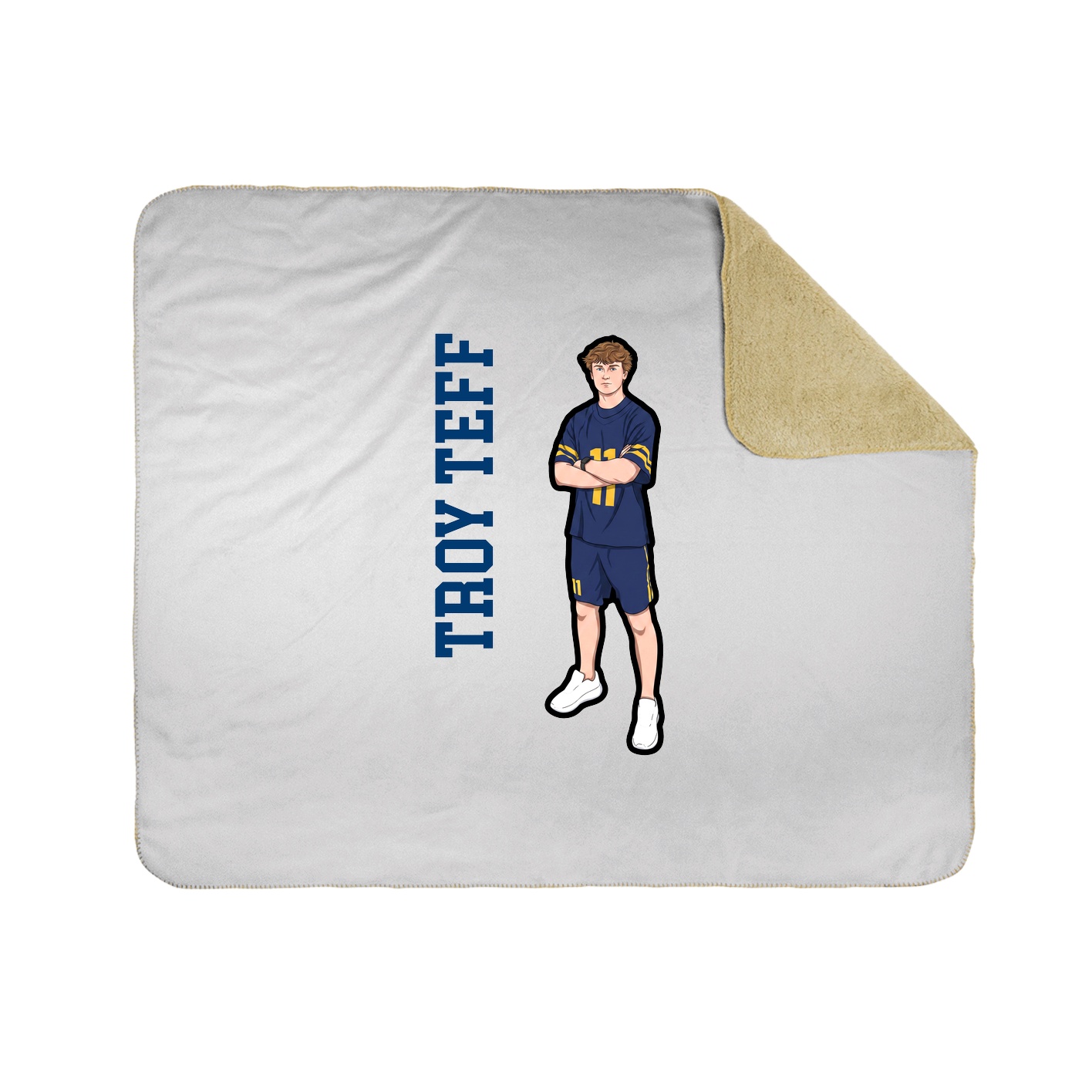 Throw Blanket — Name Vertical in White