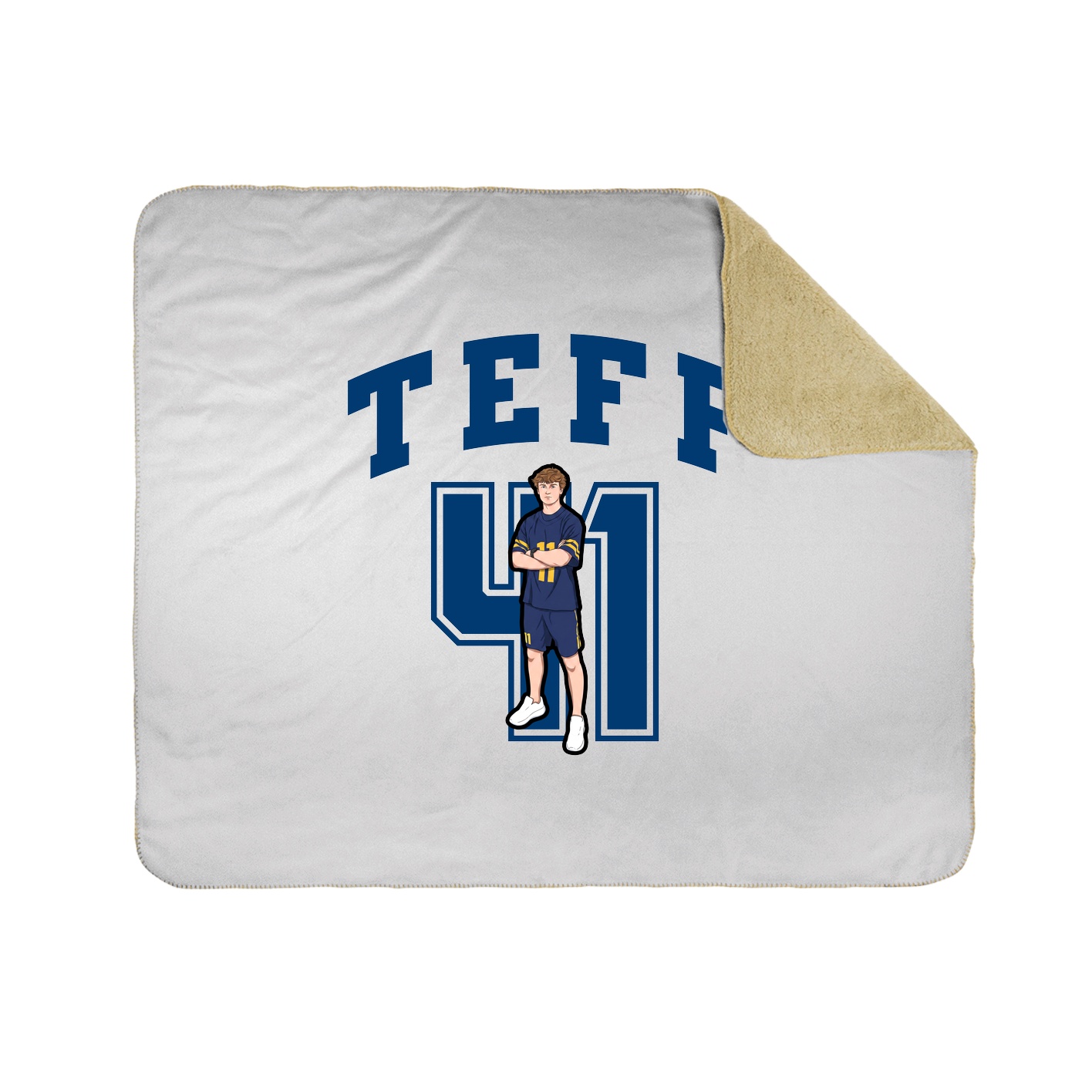 Throw Blanket — Number in White