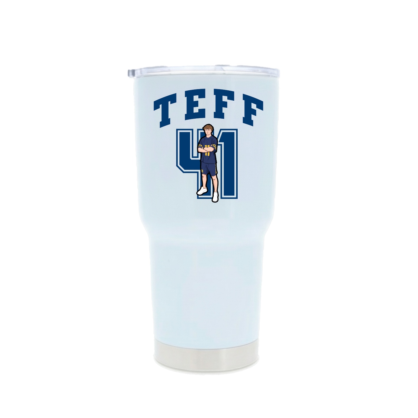 30oz Stainless Steel Tumbler — Number in White