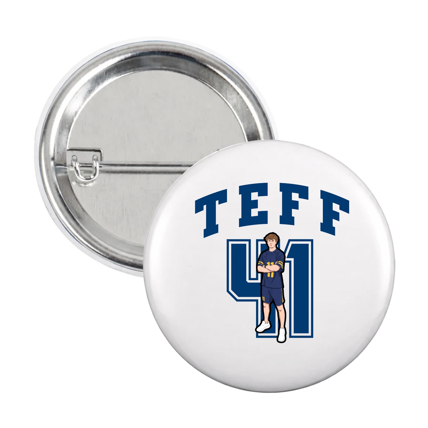 Game Day Button — Number in White