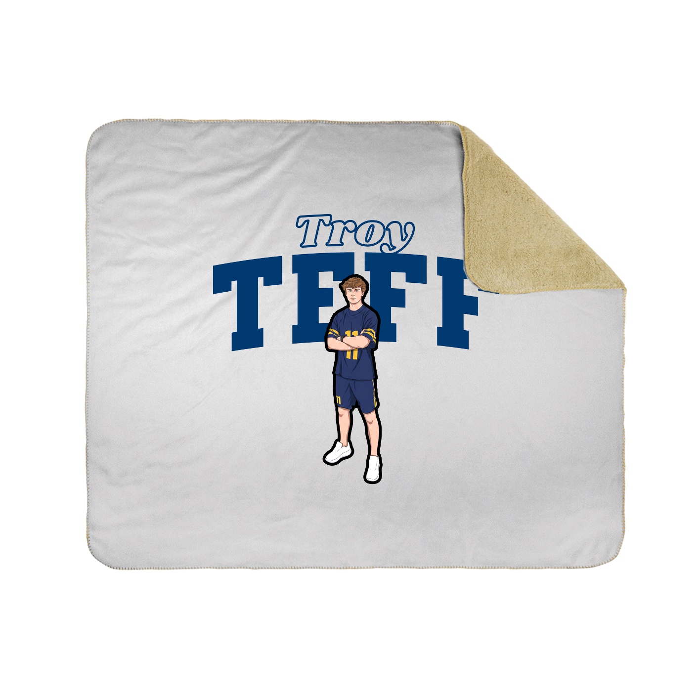Throw Blanket — Name Arch in White