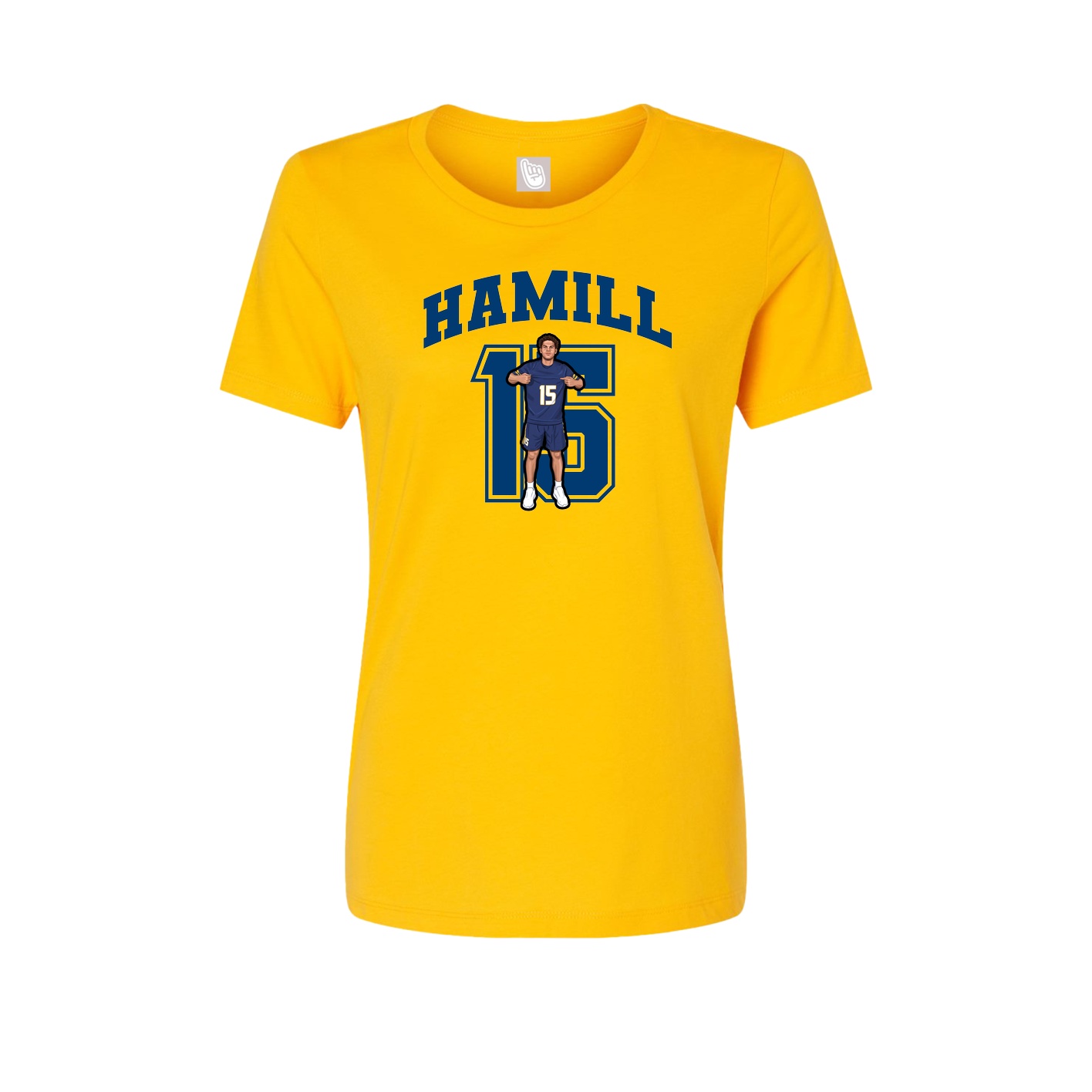 Fitted Women's Tee — Number in Gold