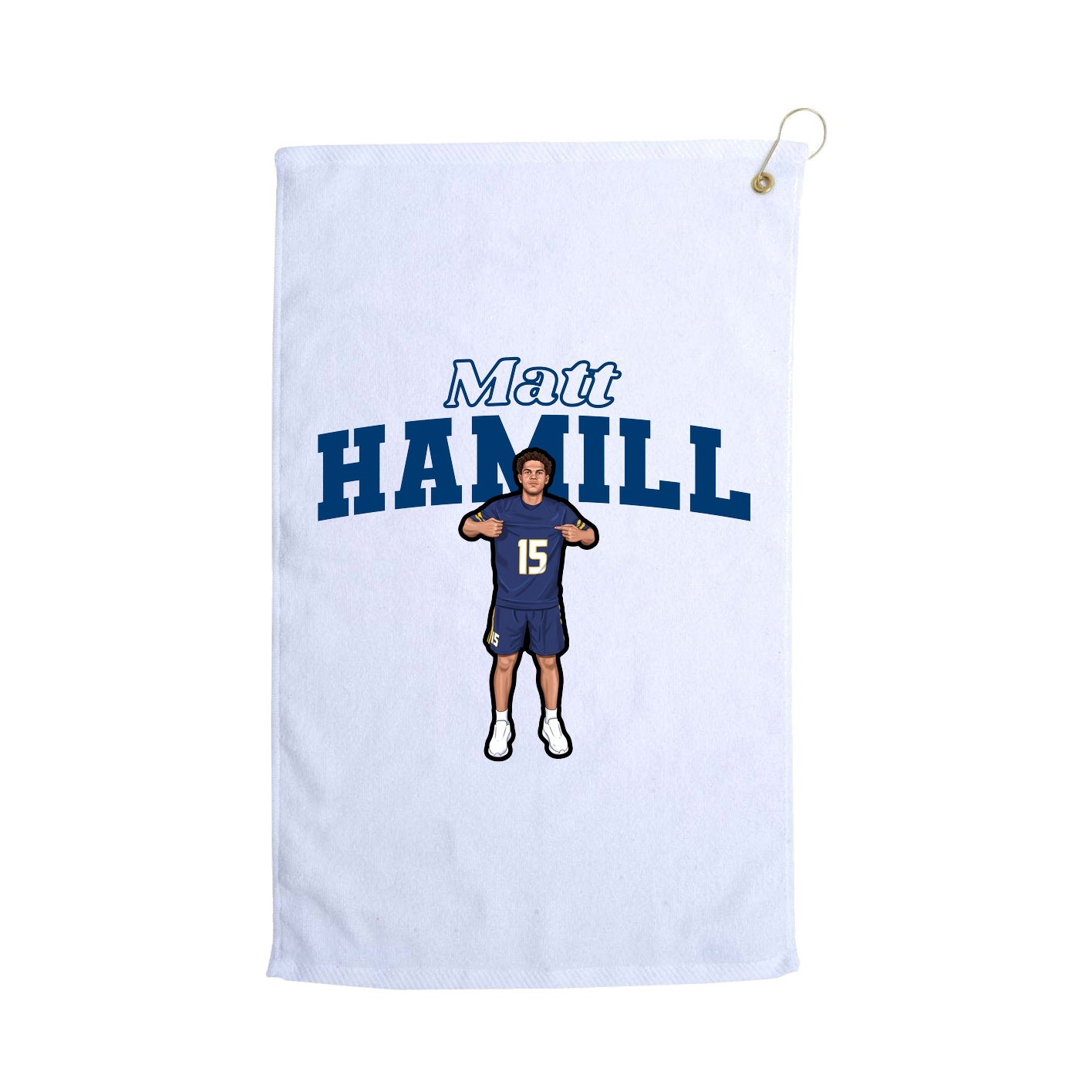 Golf Towel — Name Arch in White