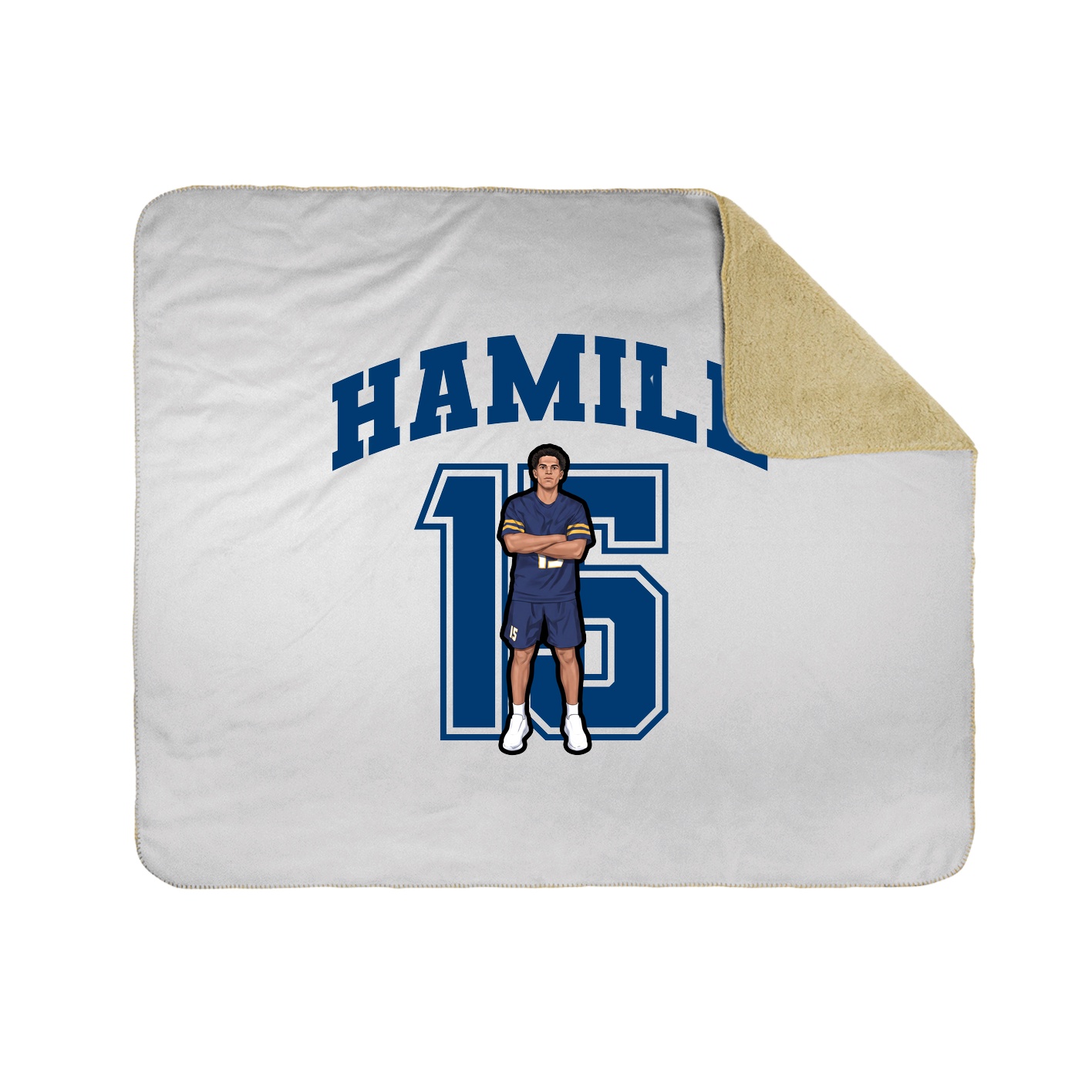 Throw Blanket — Number in White