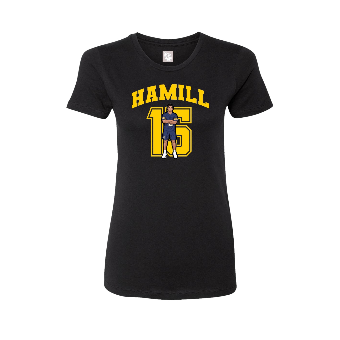Fitted Women's Tee — Number in Black