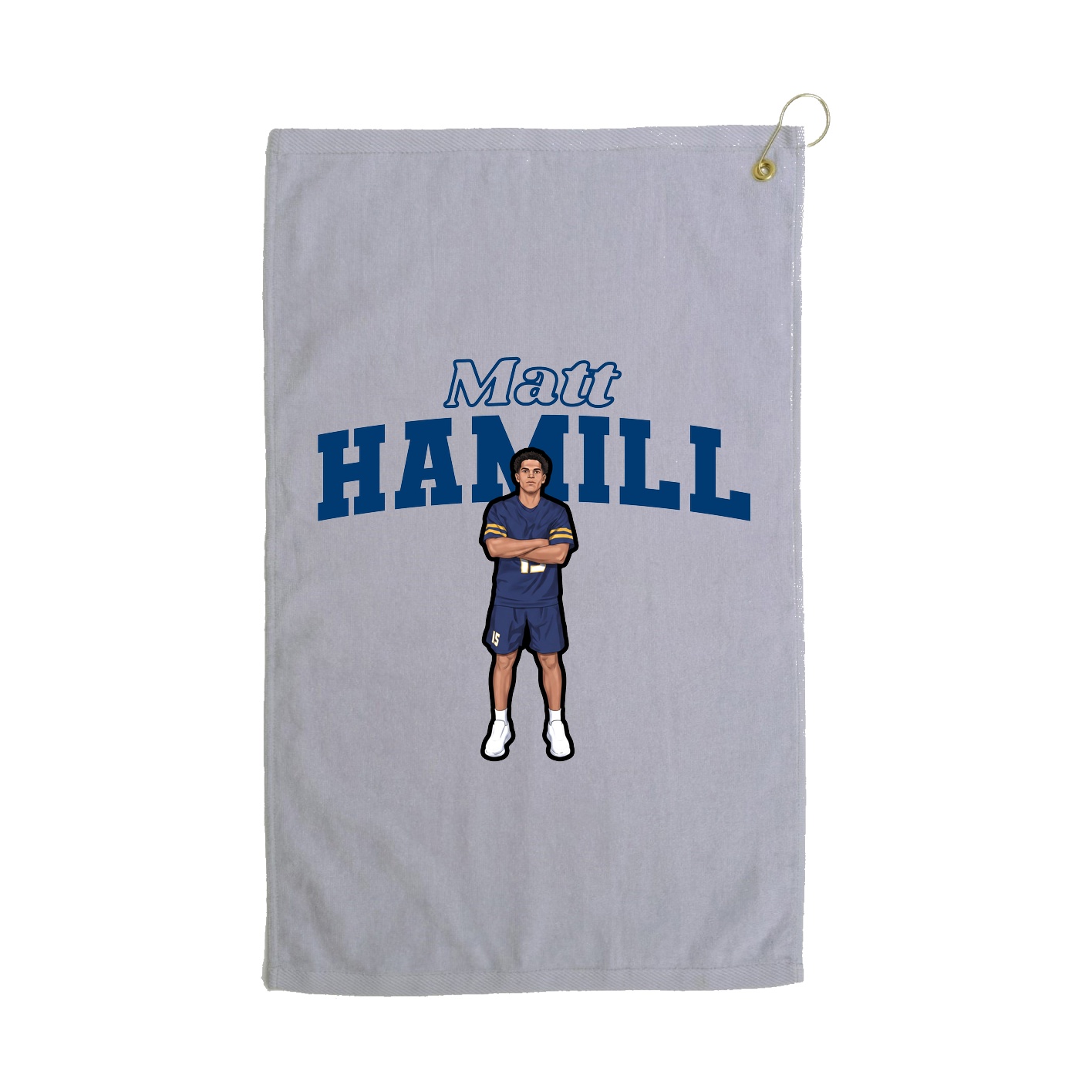 Golf Towel — Name Arch in Grey