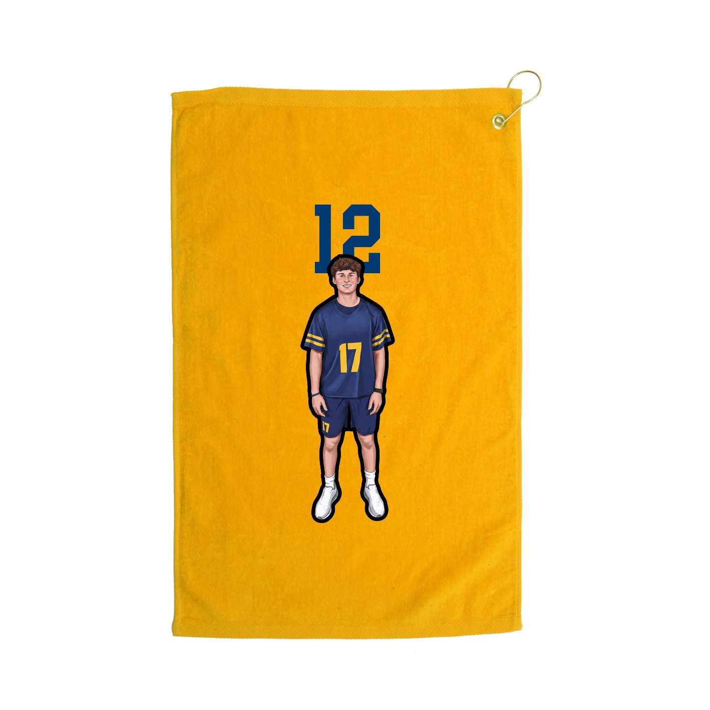 Golf Towel — Number Top in Gold