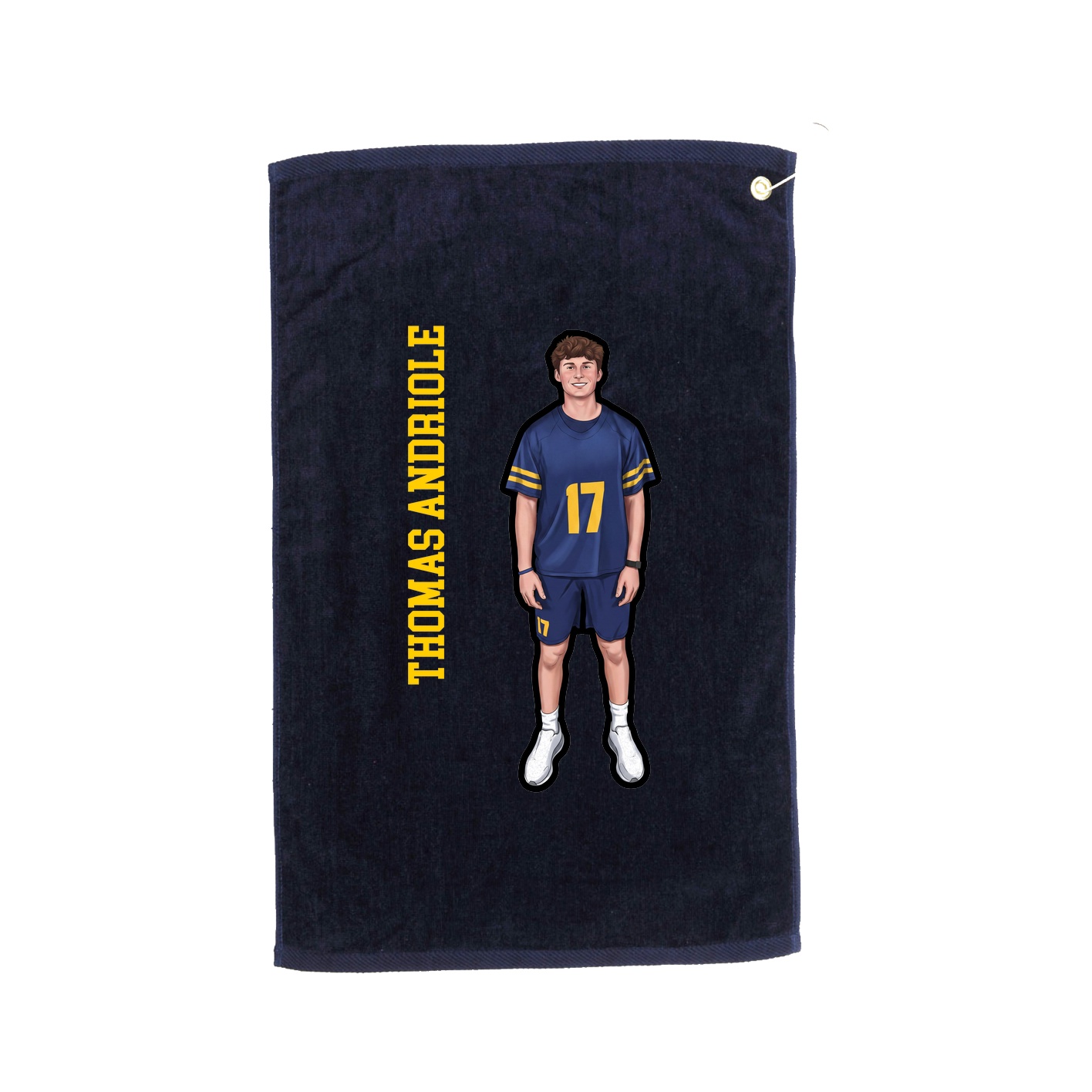 Golf Towel — Name Vertical in Navy