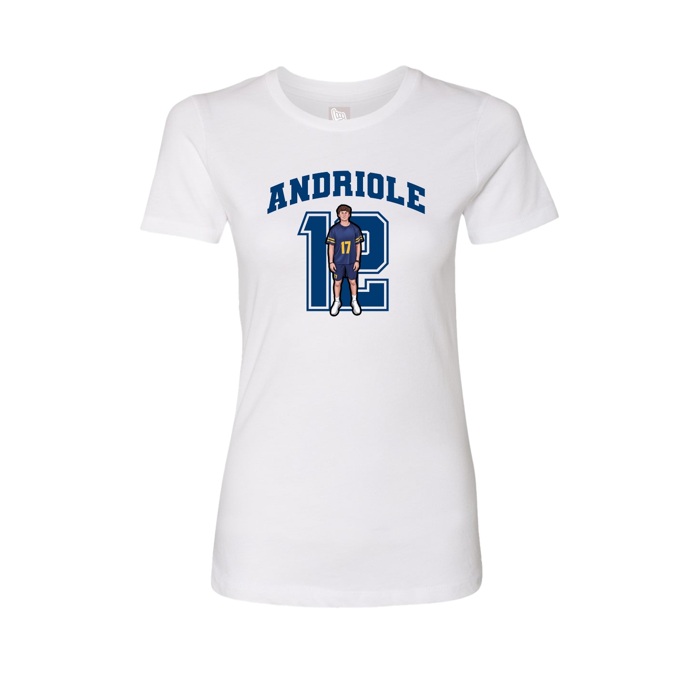 Fitted Women's Tee — Number in White