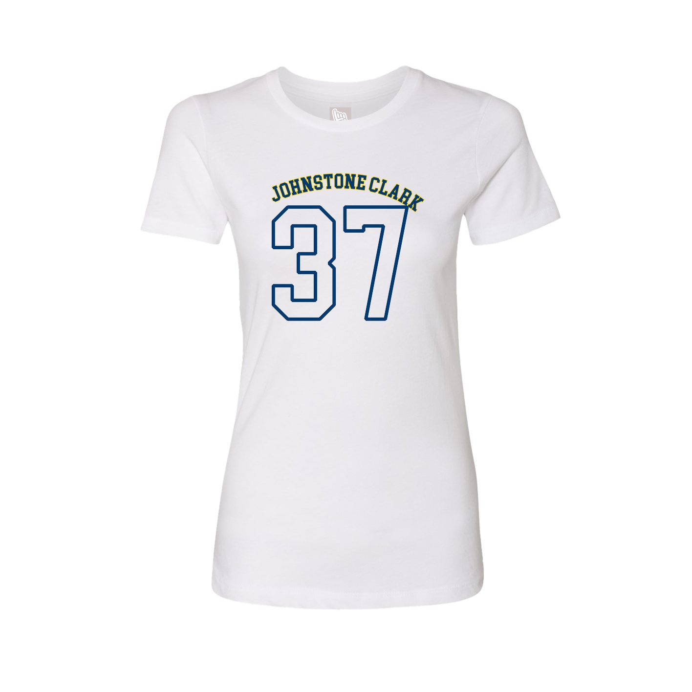 Fitted Women's Tee — Shirsey Arch in White