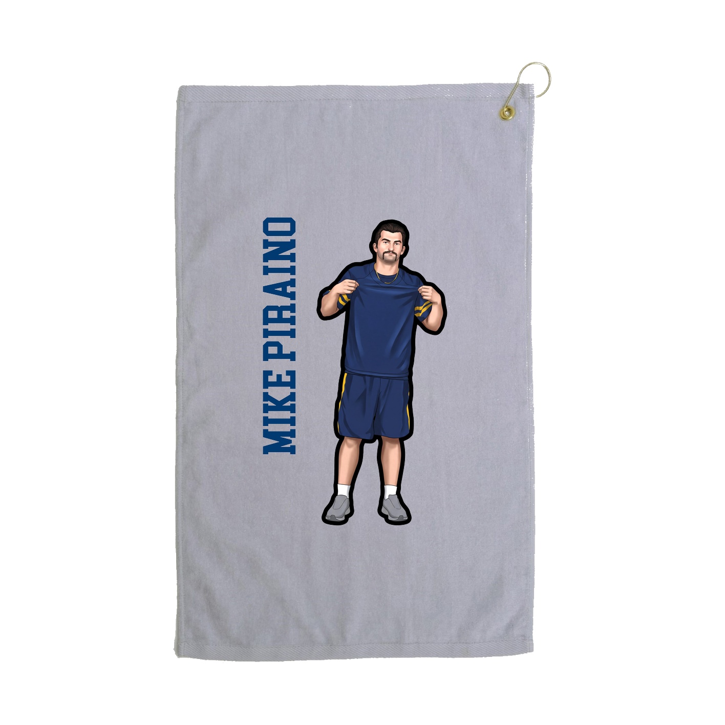 Golf Towel — Name Vertical in Grey