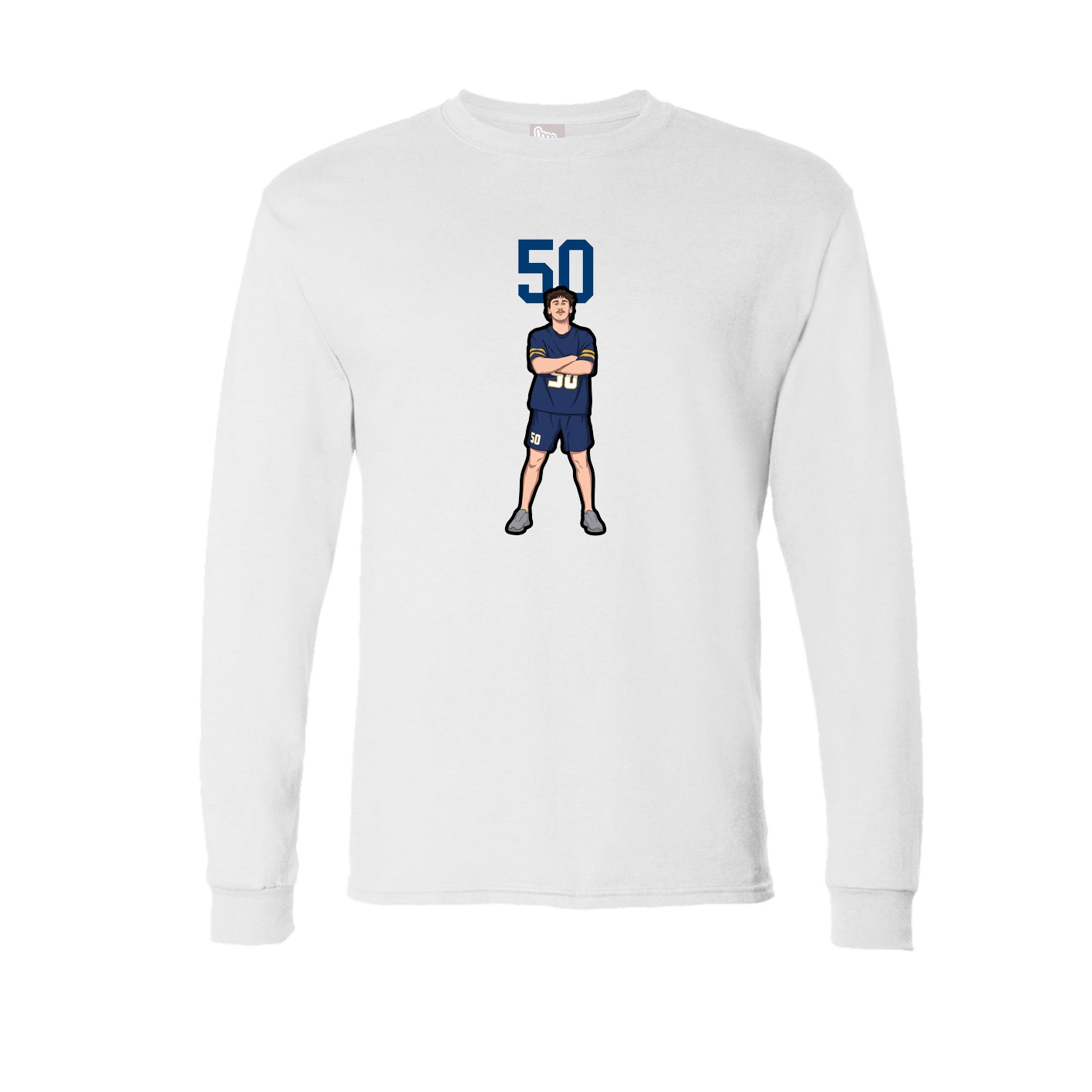 Long Sleeve Tee — Number Top in White