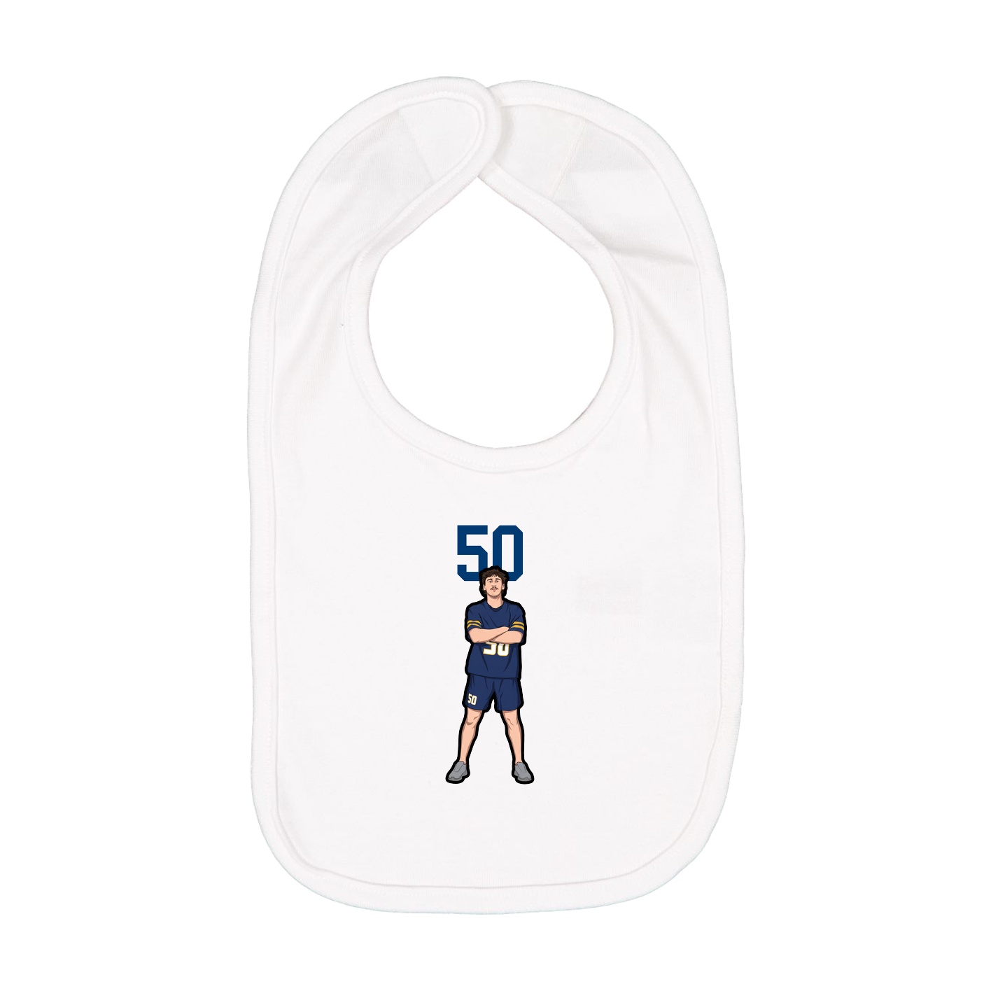 Infant Bib — Number Top in White