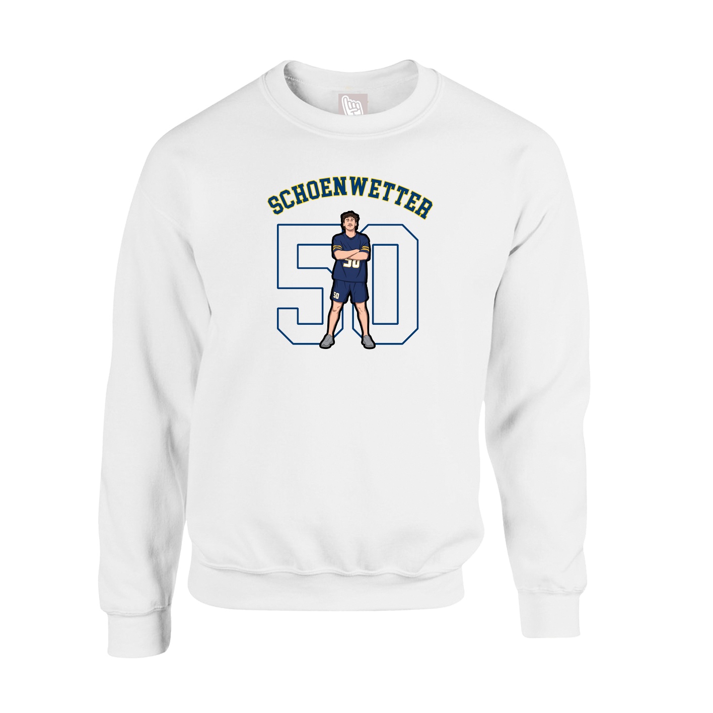Fleece Crew — Shirsey Arch in White