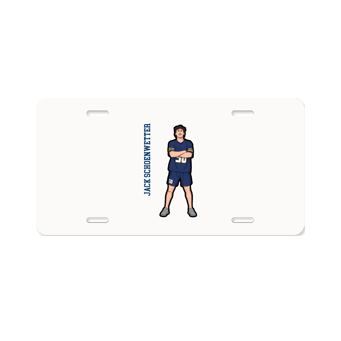 License Plate — Name Vertical in Classic
