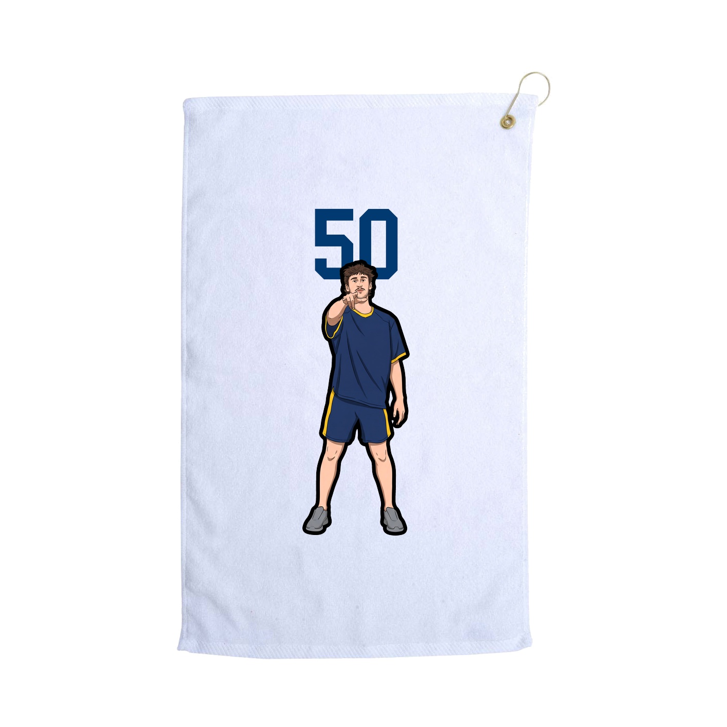Golf Towel — Number Top in White