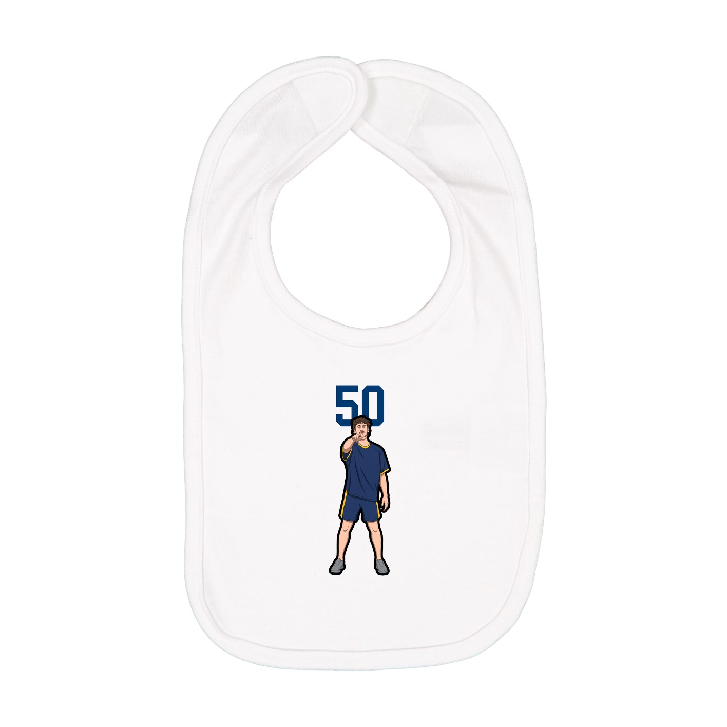 Infant Bib — Number Top in White