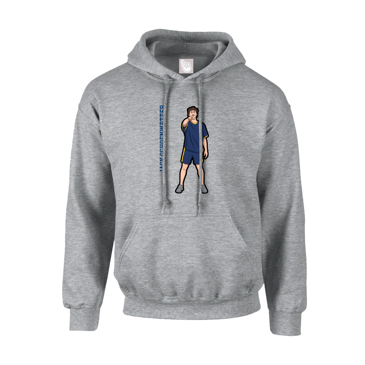 Hoodie — Name Vertical in Grey