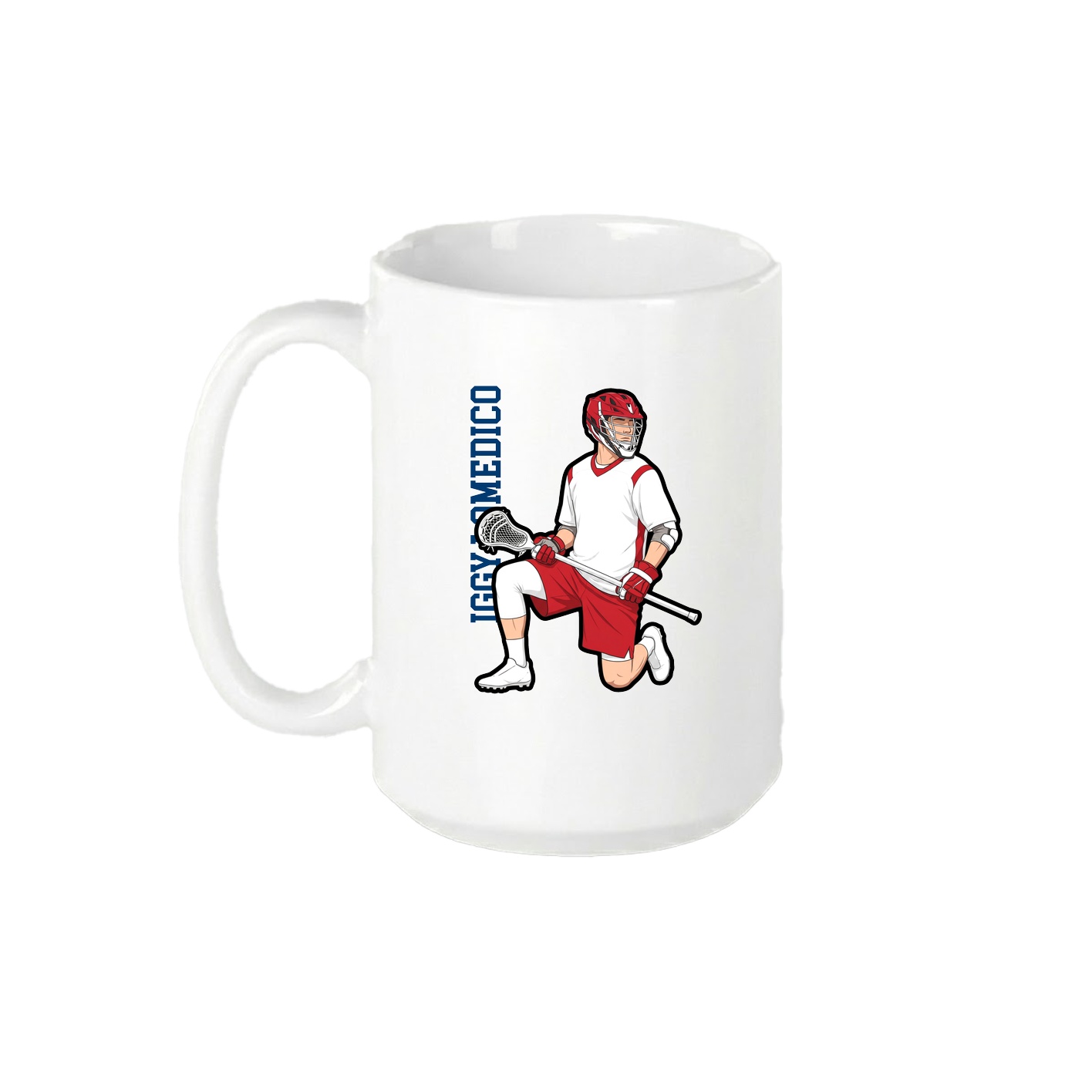 15oz Coffee Mug — Name Vertical in White