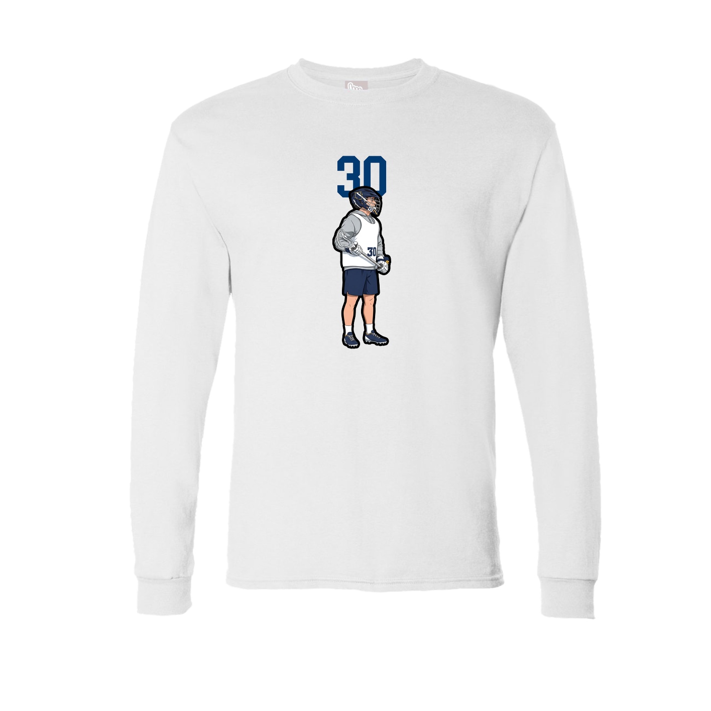 Long Sleeve Tee — Number Top in White