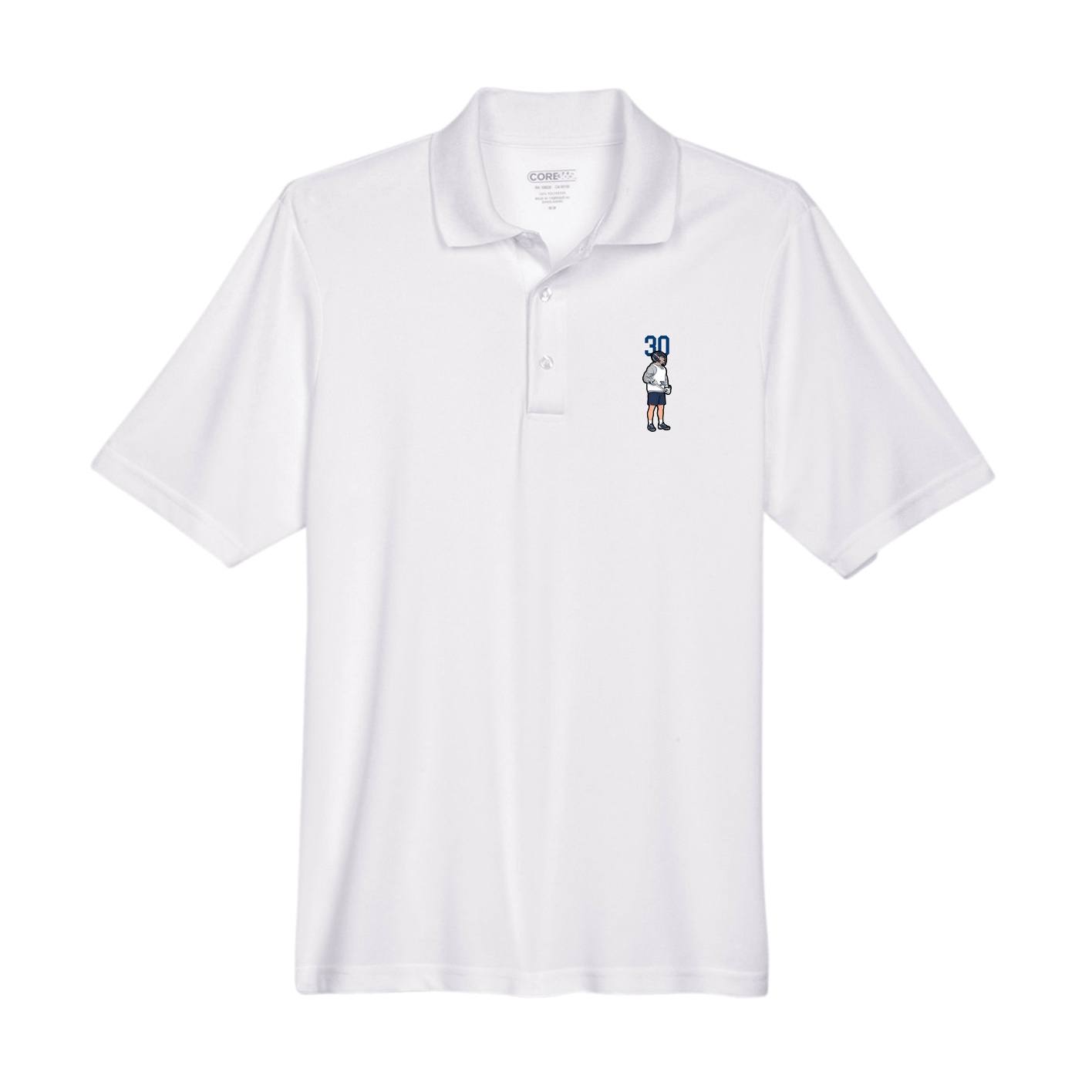 Performance Polo — Number Top in White