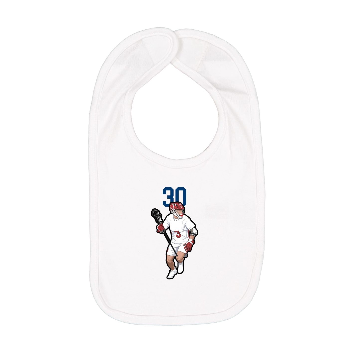 Infant Bib — Number Top in White