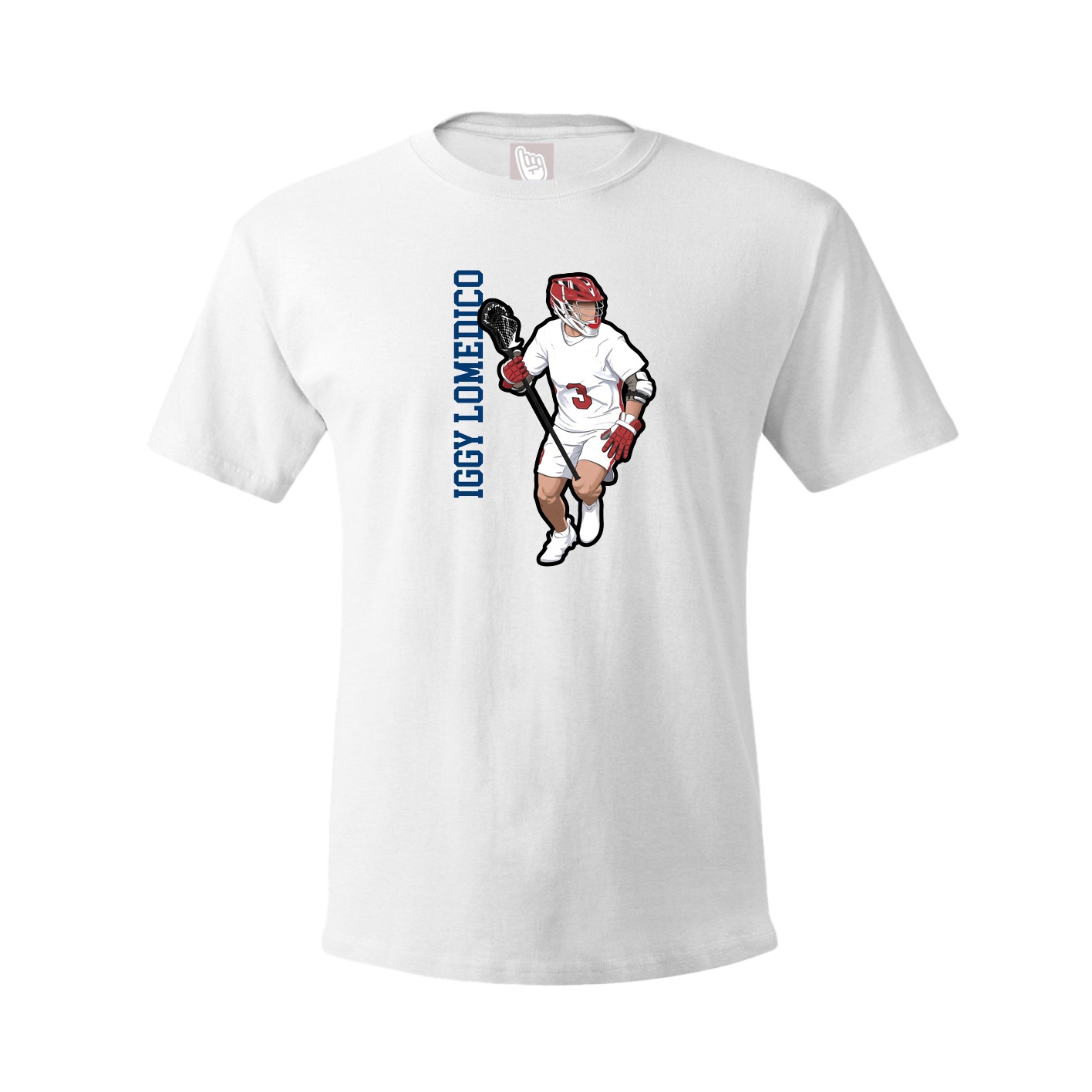 Youth Tee — Name Vertical in White