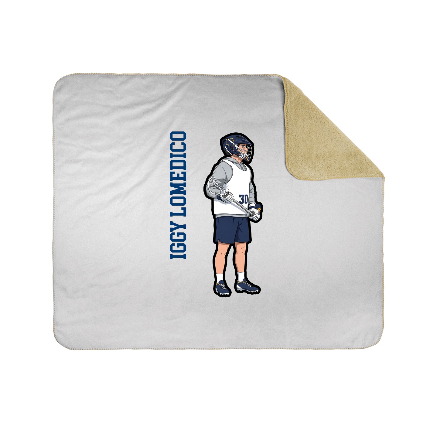 Throw Blanket — Name Vertical in White