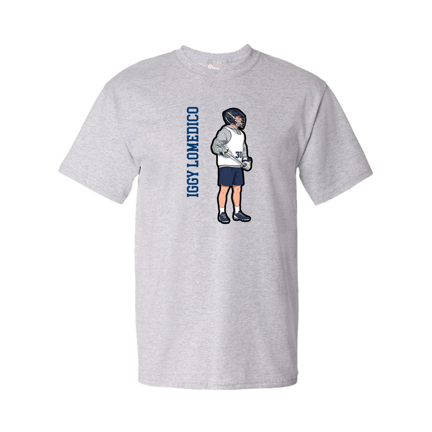 Tee — Name Vertical in Grey