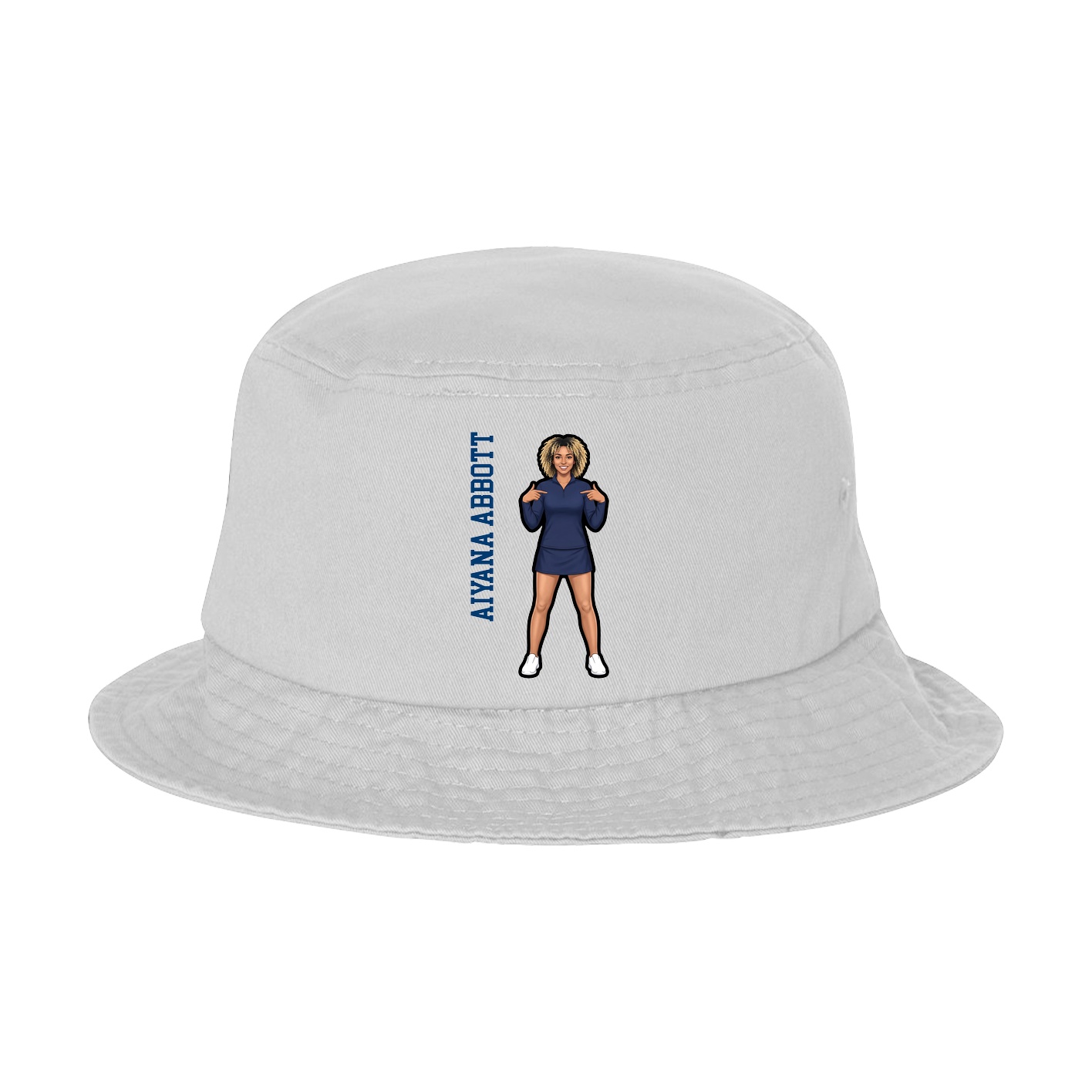 Bucket Cap — Name Vertical in White