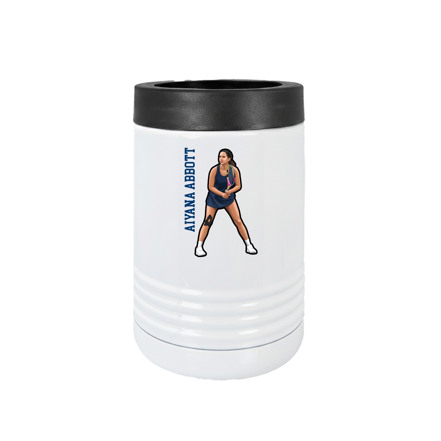 Beverage Holder — Name Vertical in White