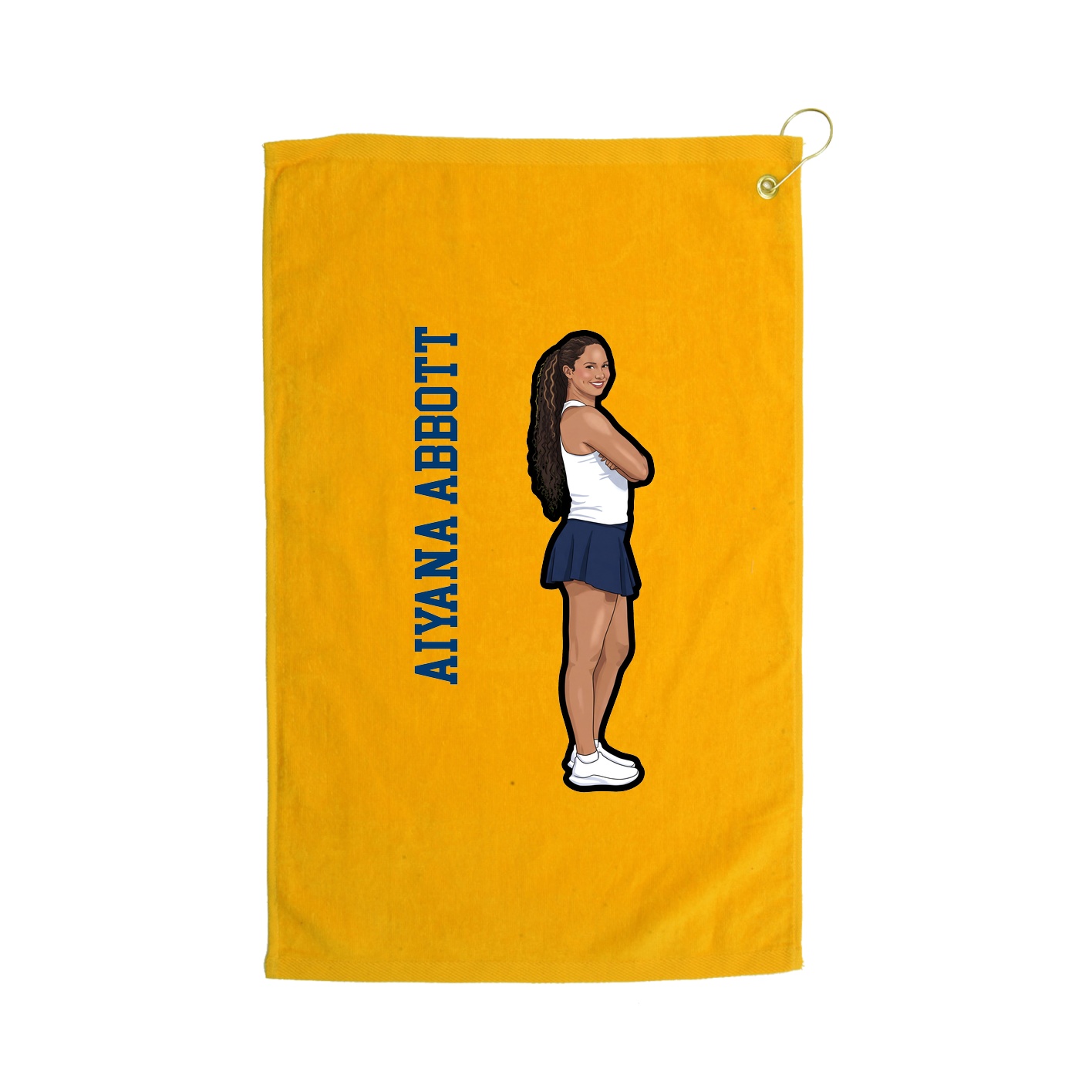 Golf Towel — Name Vertical in Gold