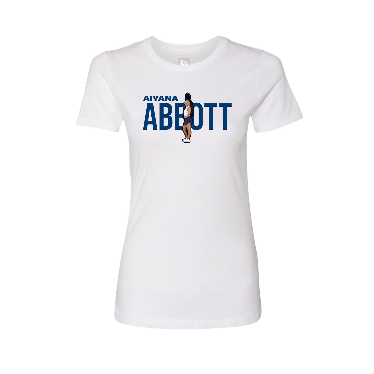 Fitted Women's Tee — Player Name in White