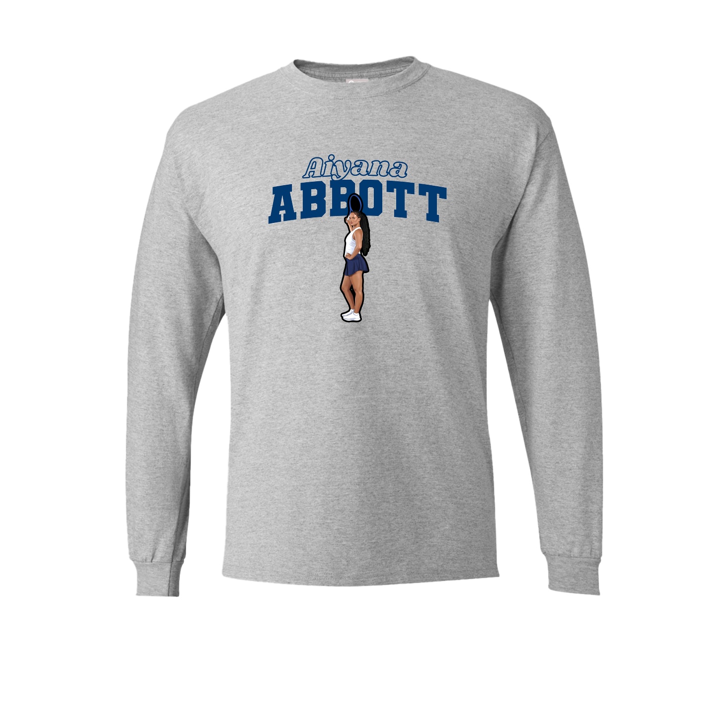 Long Sleeve Tee — Name Arch in Grey