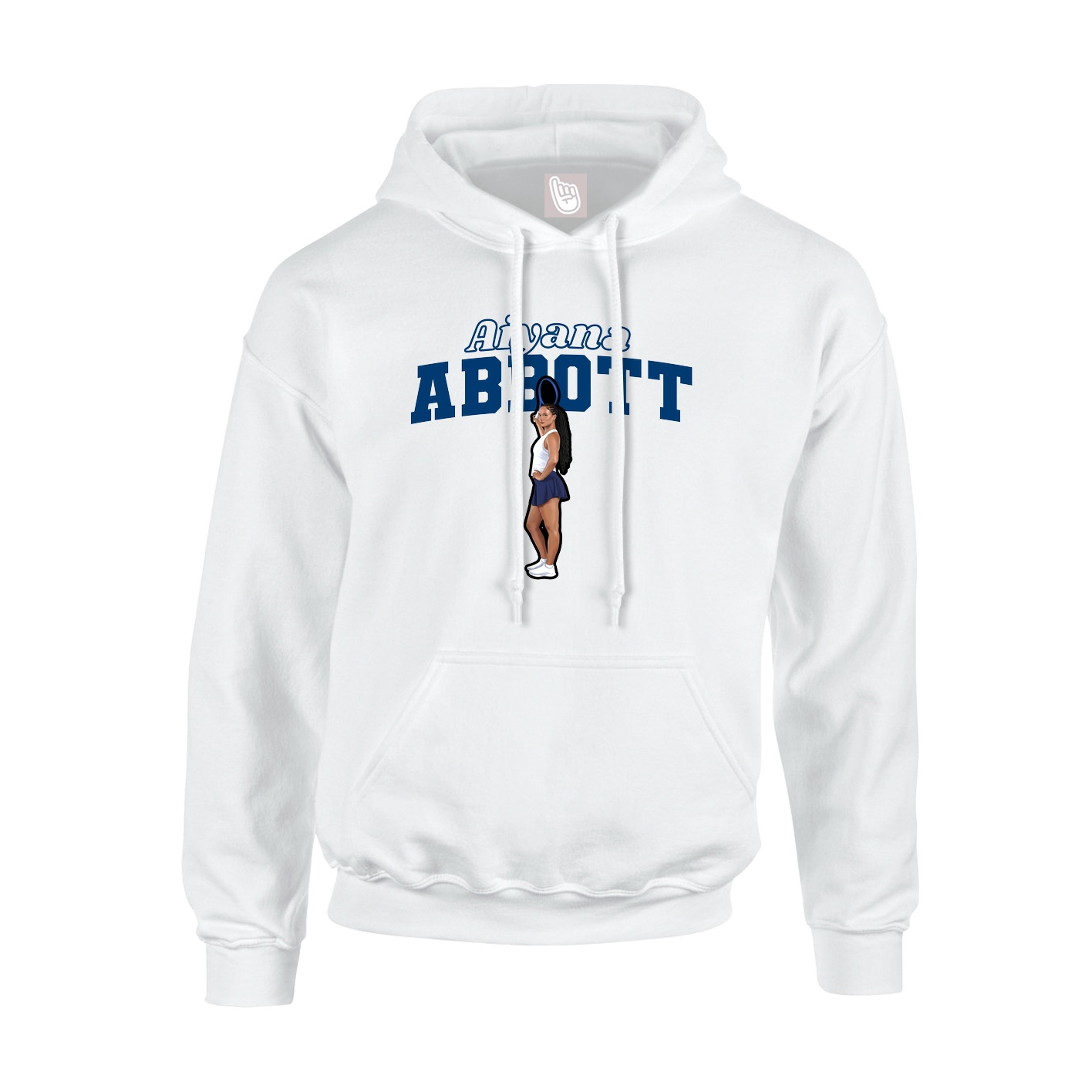 Youth Hoodie — Name Arch in White