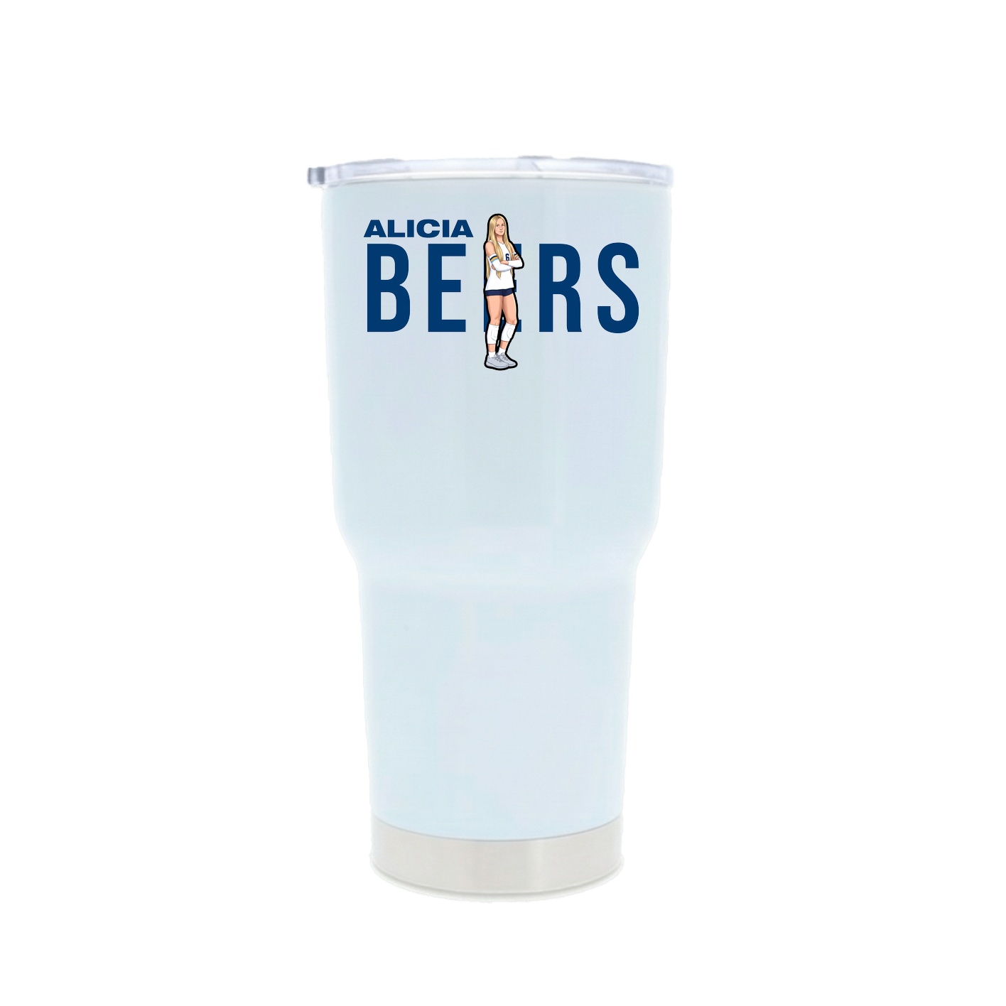 30oz Stainless Steel Tumbler — Player Name in White
