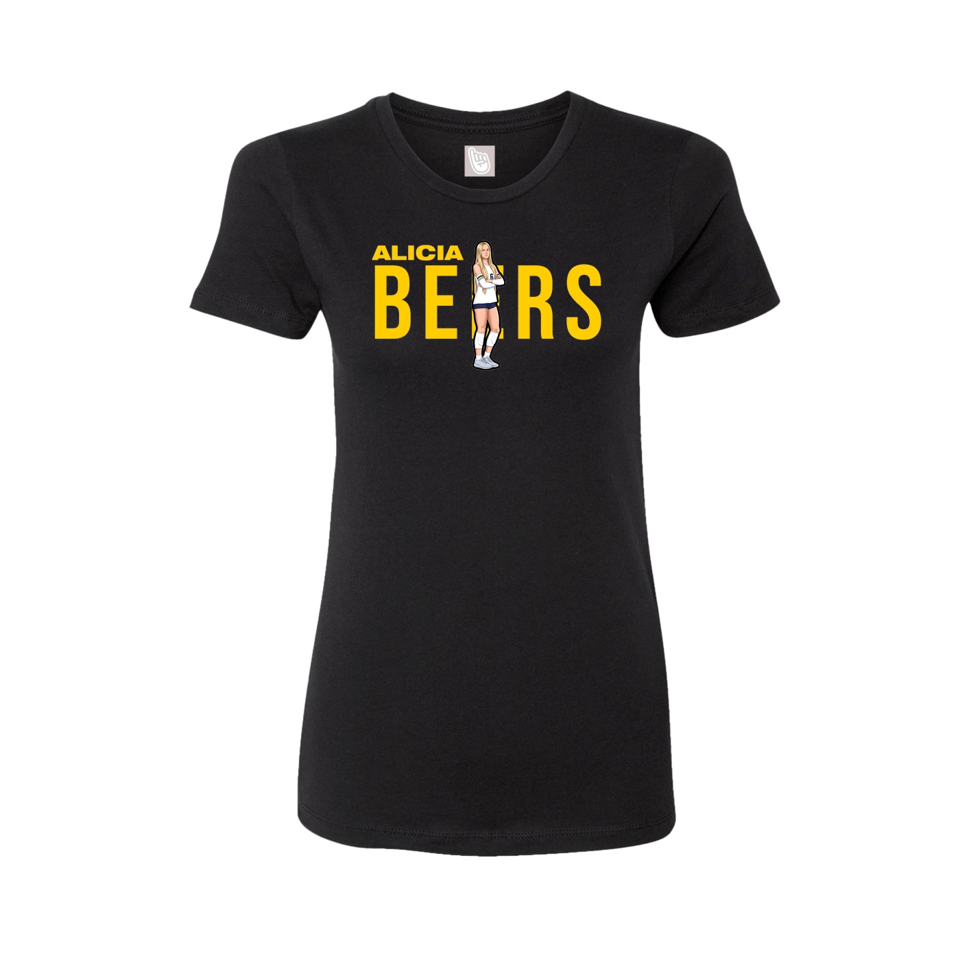 Fitted Women's Tee — Player Name in Black