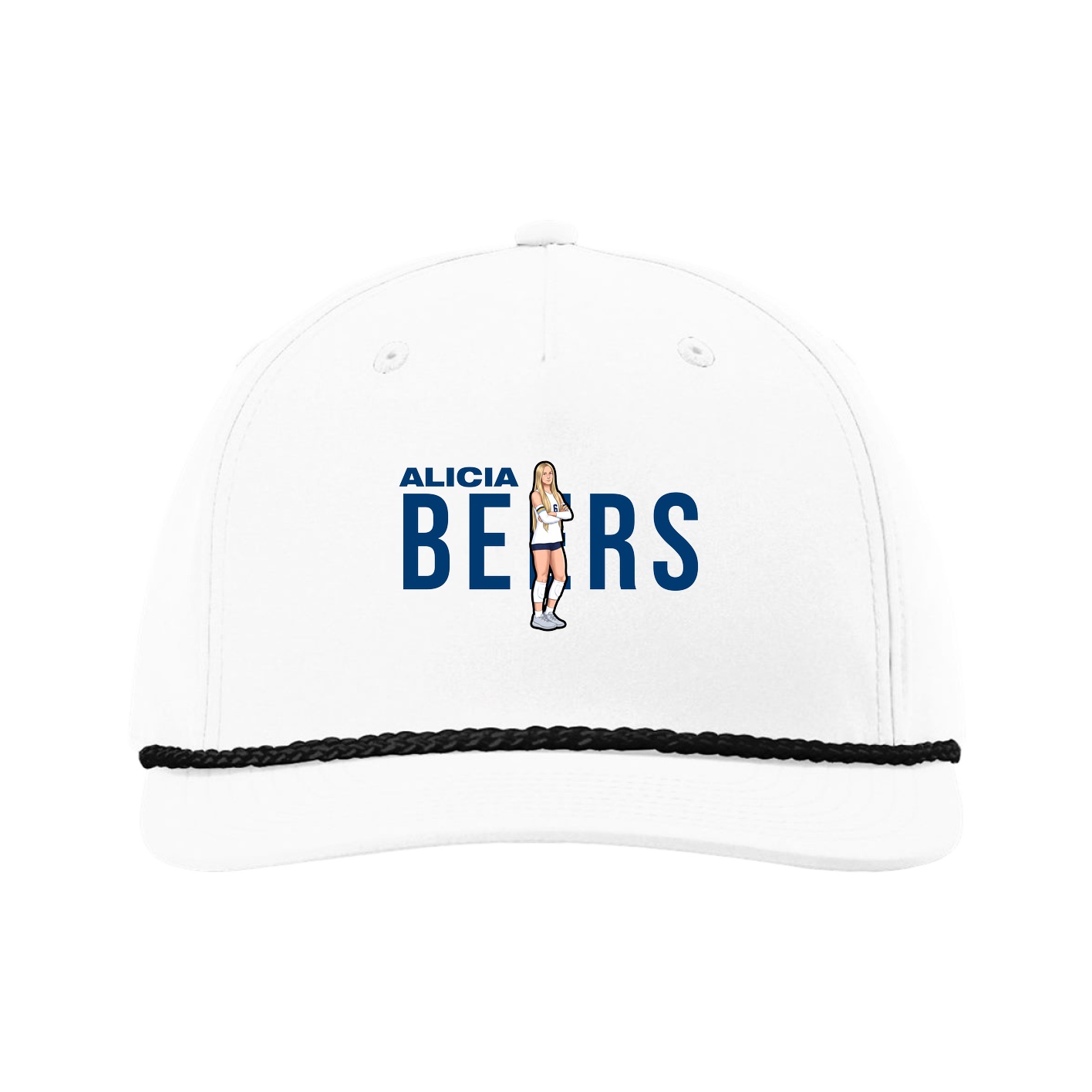 Five-Panel Classic Rope Cap — Player Name in White