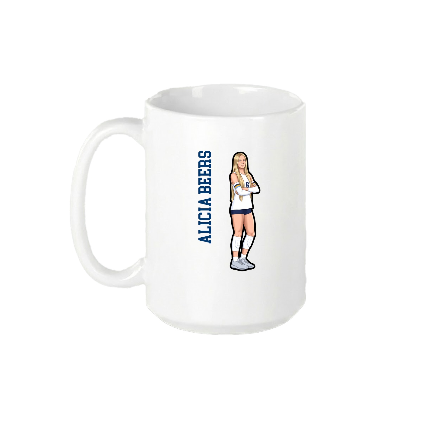15oz Coffee Mug — Name Vertical in White