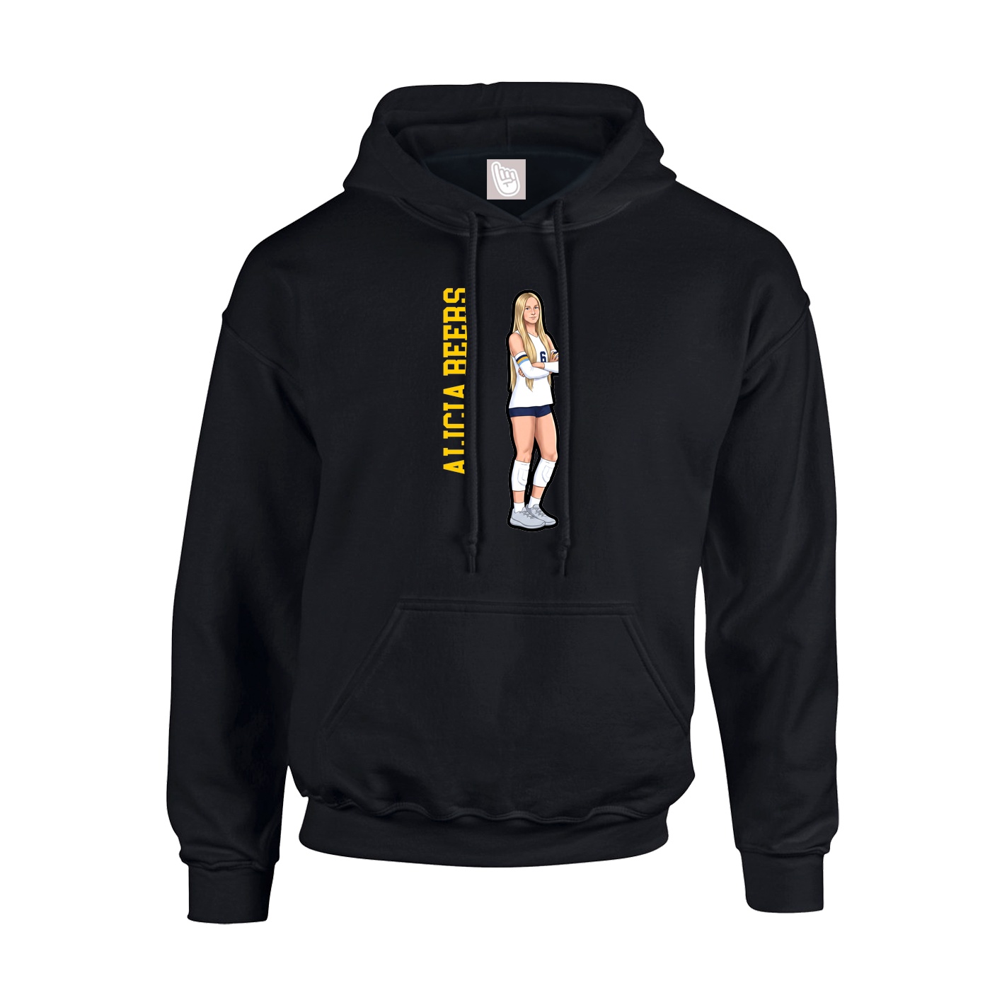 Hoodie — Name Vertical in Black
