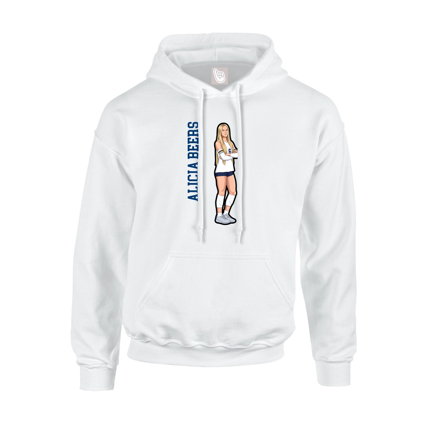 Youth Hoodie — Name Vertical in White
