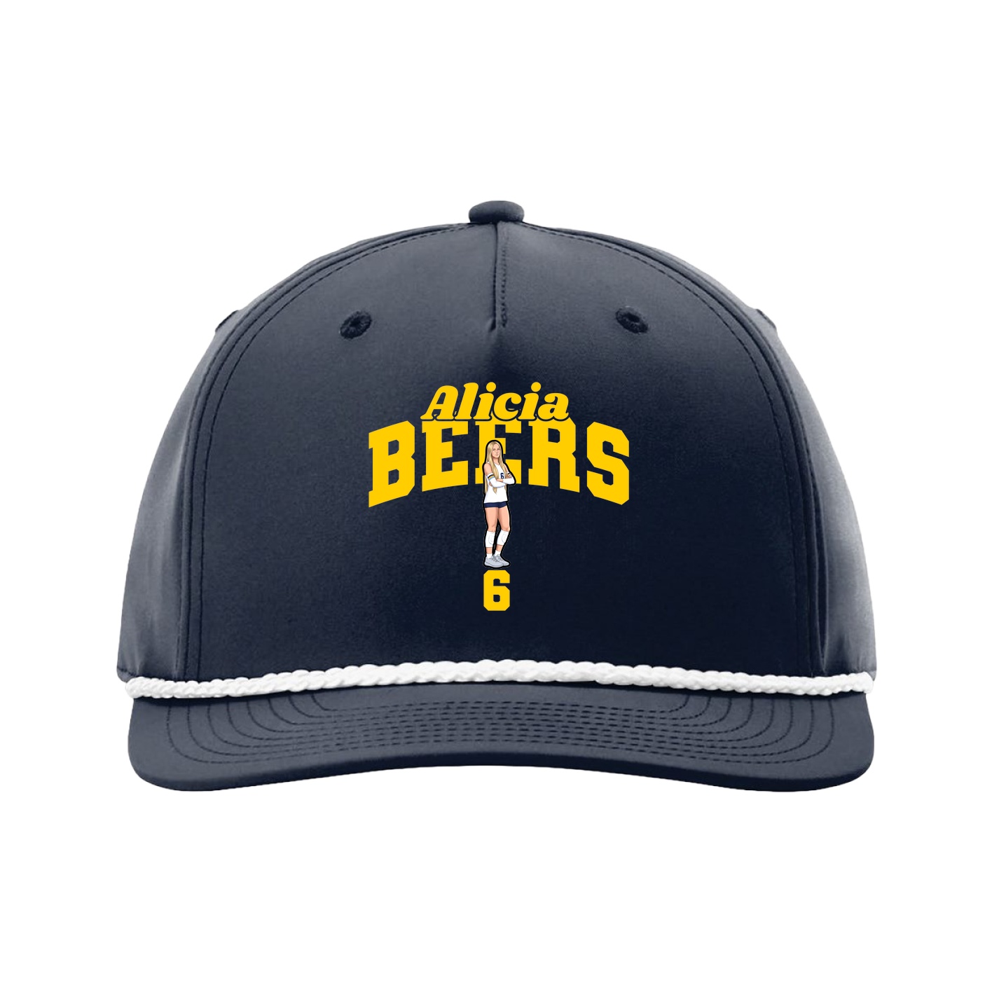 Five-Panel Classic Rope Cap — Signature Arch in Navy