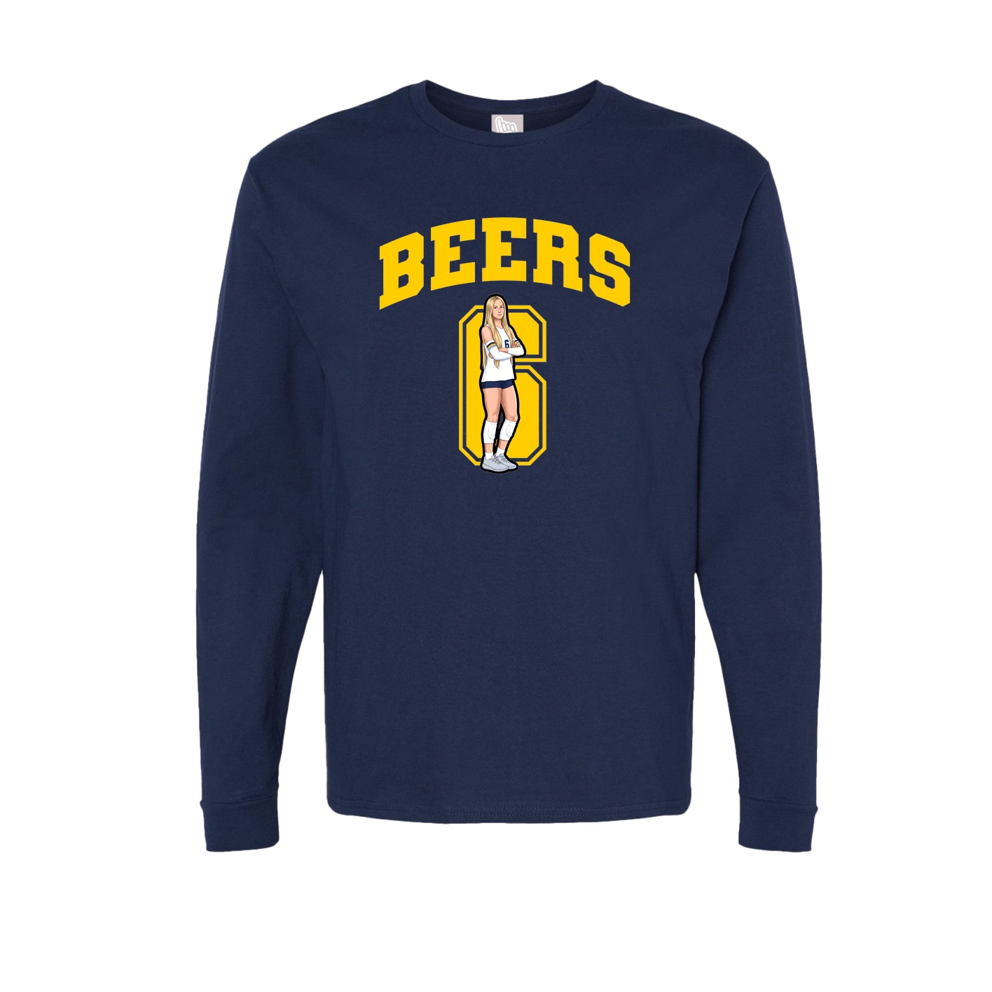 Long Sleeve Tee — Number in Navy