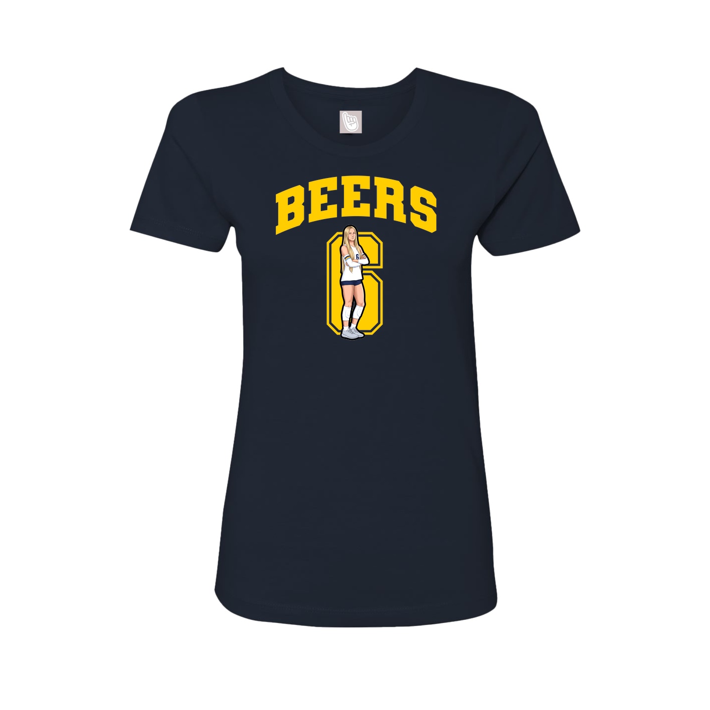 Fitted Women's Tee — Number in Navy