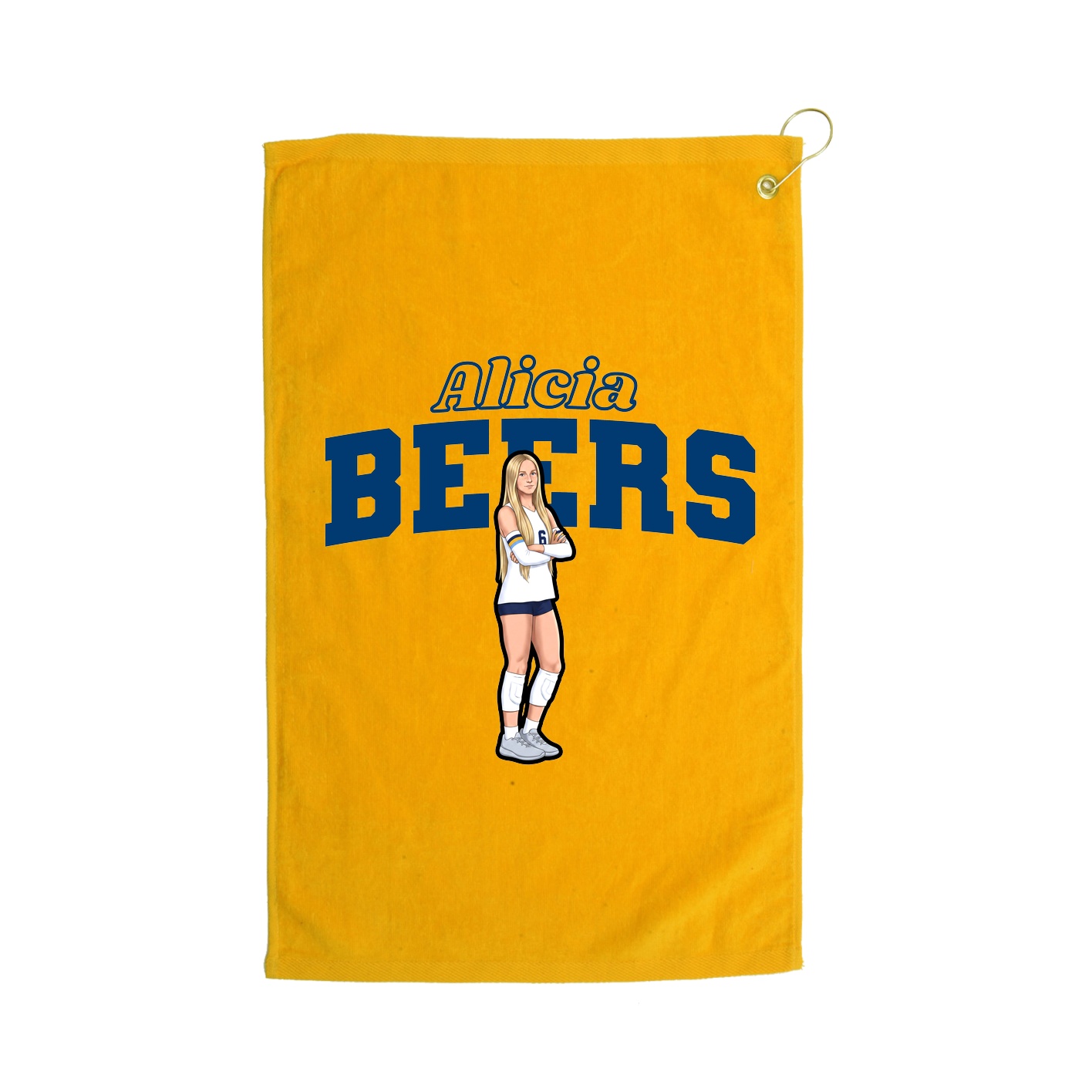 Golf Towel — Name Arch in Gold