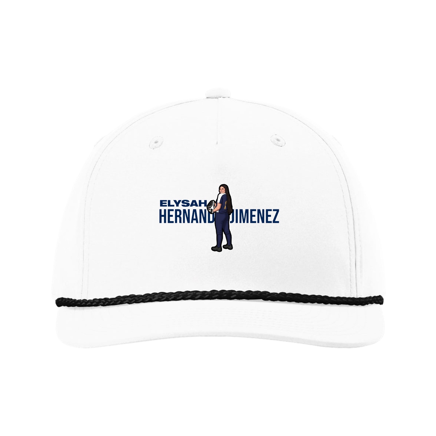 Five-Panel Classic Rope Cap — Player Name in White