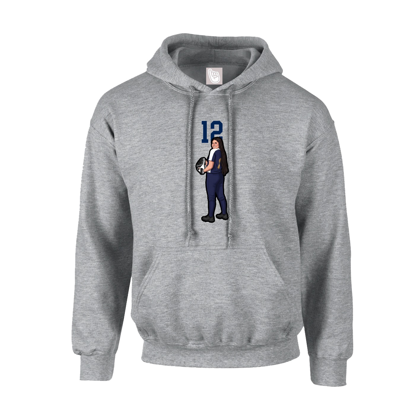Hoodie — Number Top in Grey
