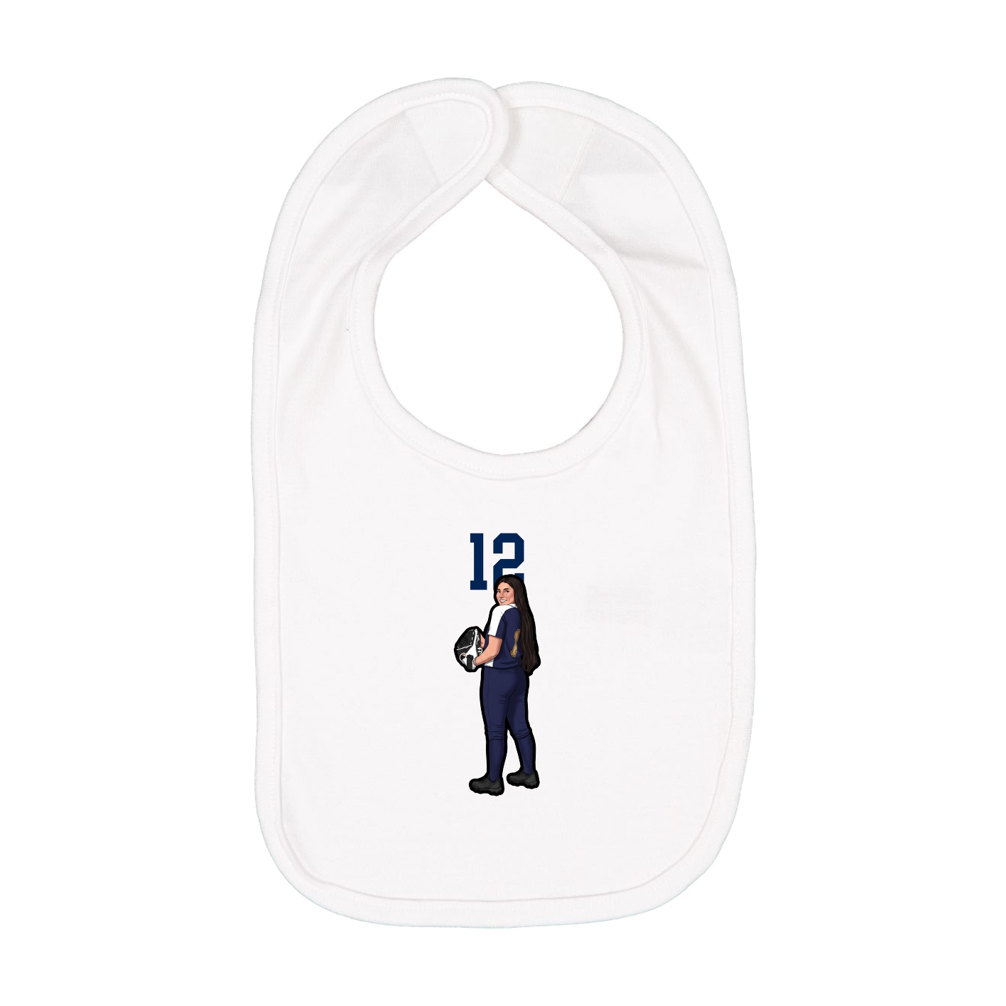 Infant Bib — Number Top in White